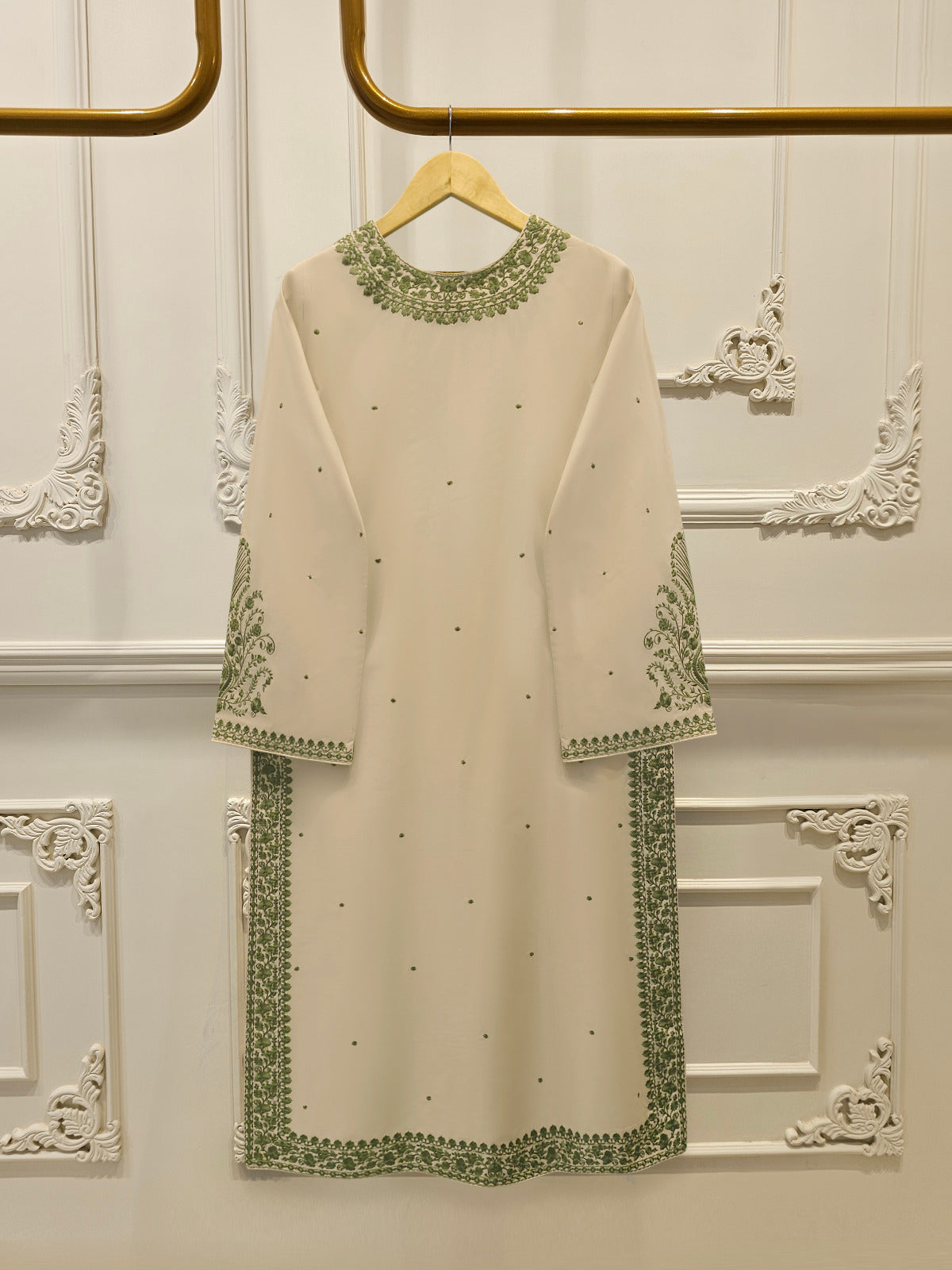 3 Piece - Embroidered Cambric Suit S113392 - Image 4