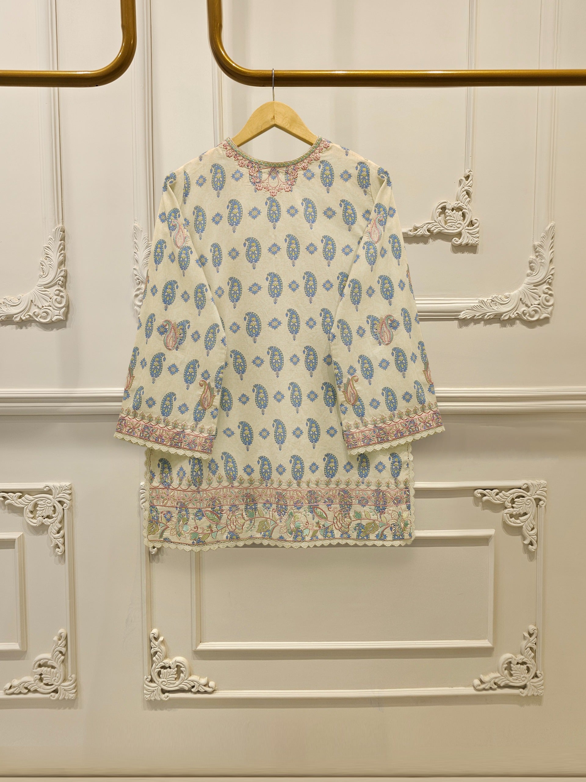 3 Piece - Digital Printed Embroidered Cambric Suit S112815 - Image 4