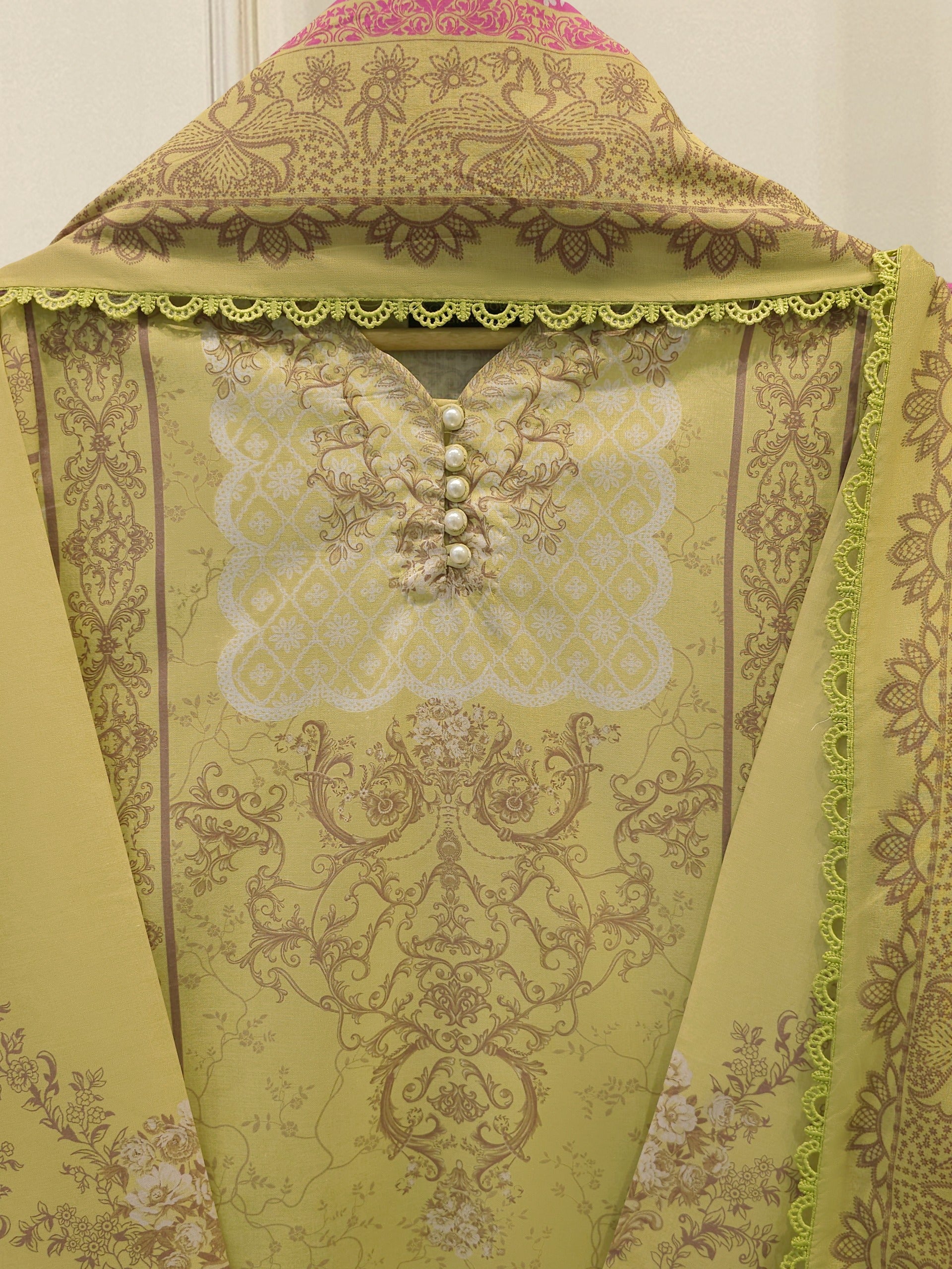 3 Piece - Digital Printed Cambric Suit S112979 - Image 4