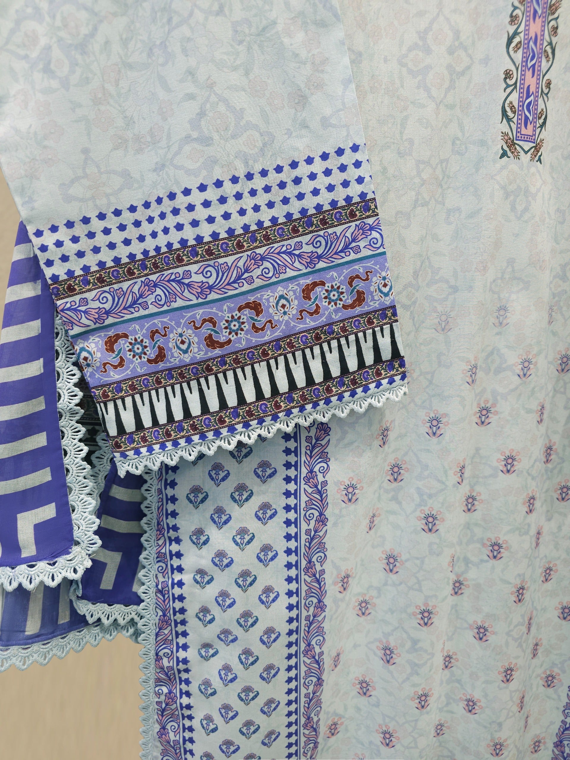 3 Piece - Digital Printed Cambric Suit S112993 - Image 3
