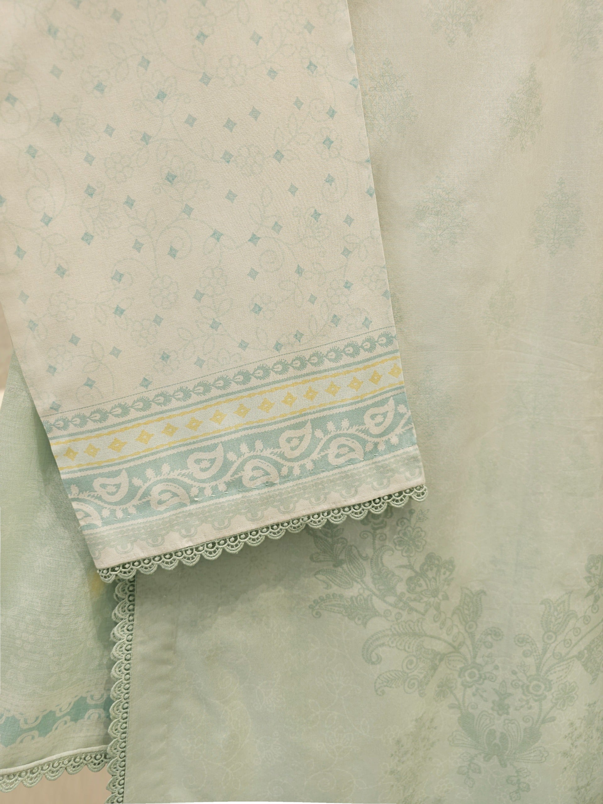 3 Piece - Digital Printed Cambric Suit S113009 - Image 6