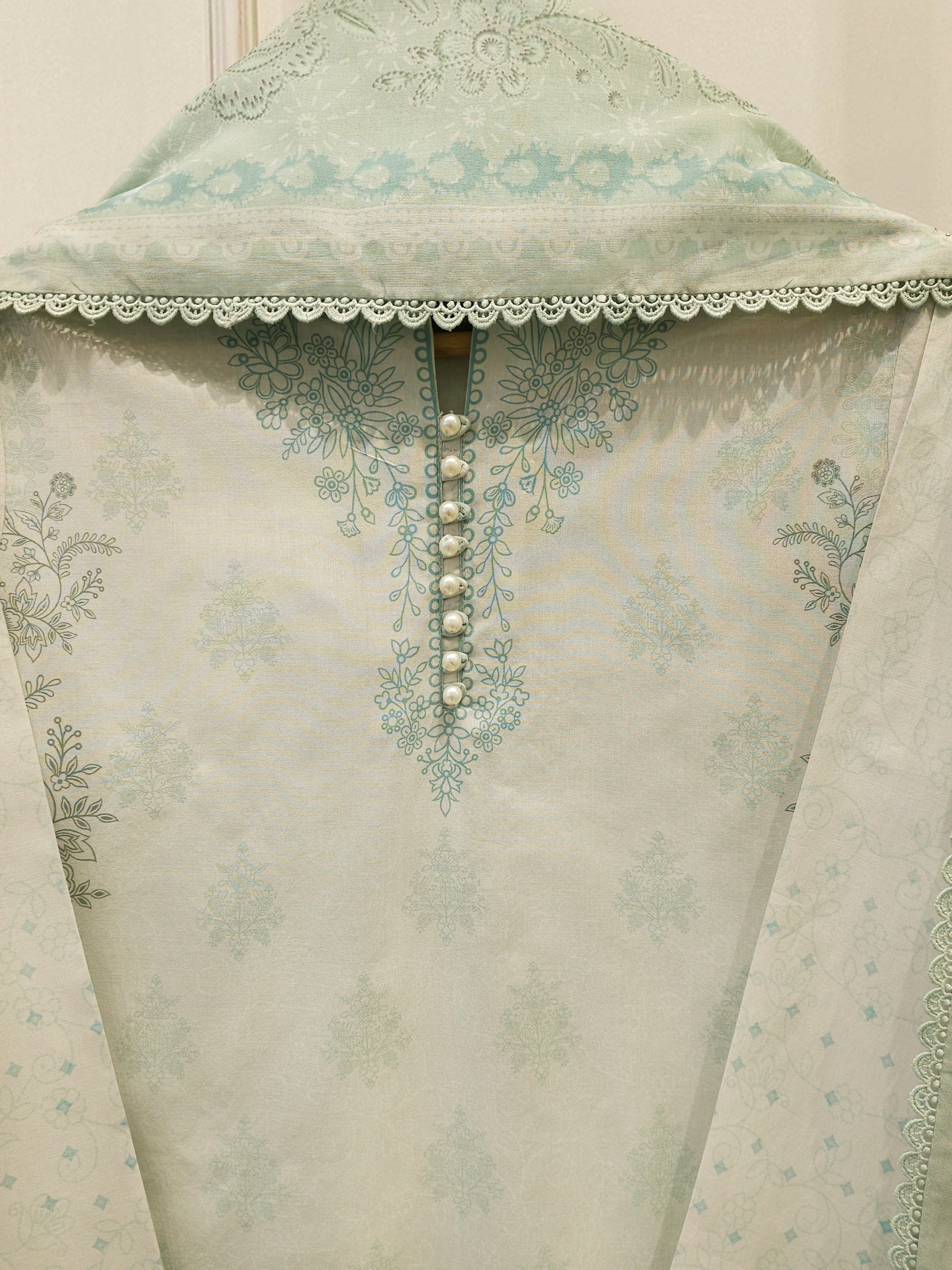 3 Piece - Digital Printed Cambric Suit S113009 - Image 7