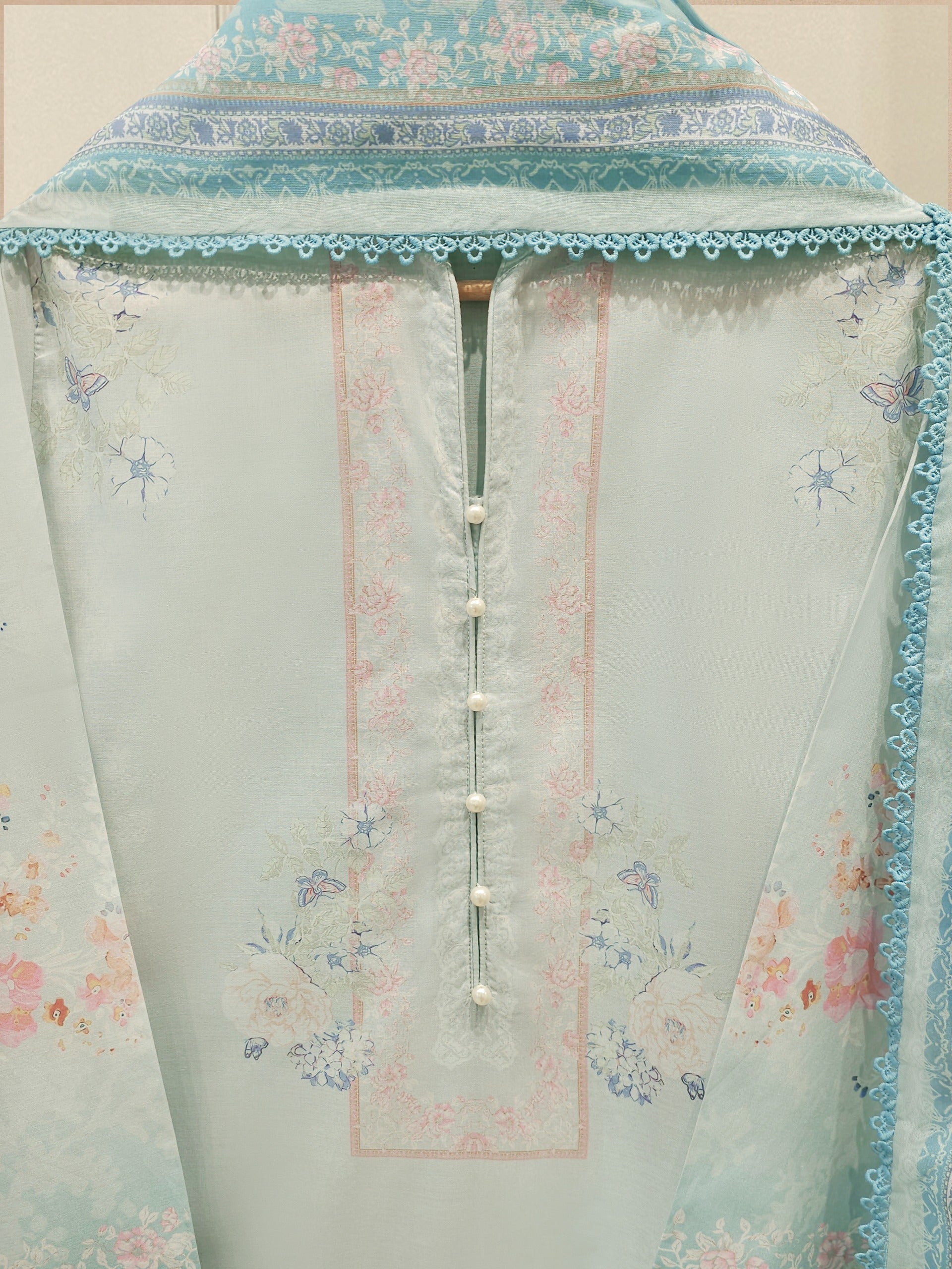 3 Piece - Digital Printed Cambric Suit S113017 - Image 2