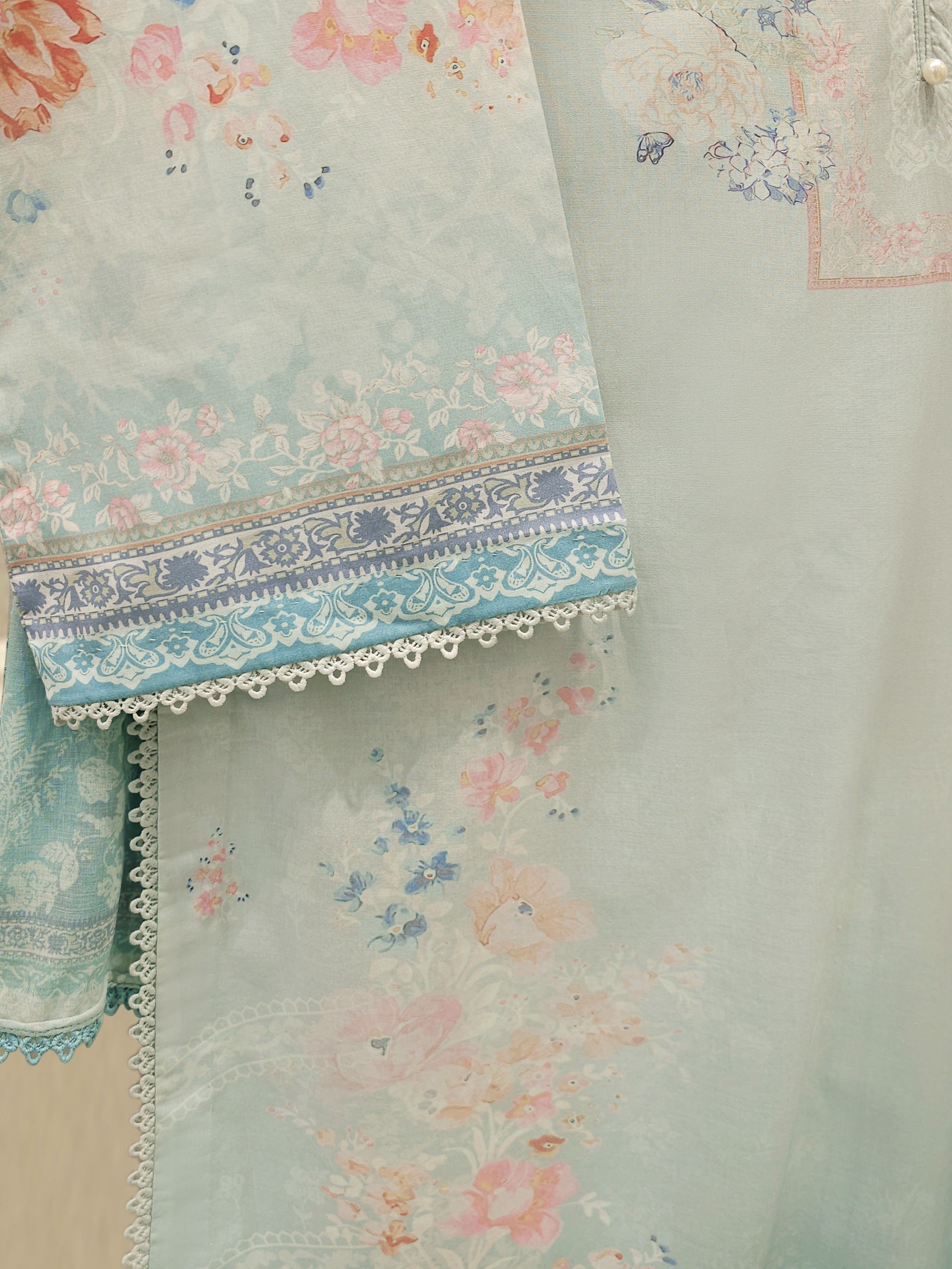 3 Piece - Digital Printed Cambric Suit S113017 - Image 3
