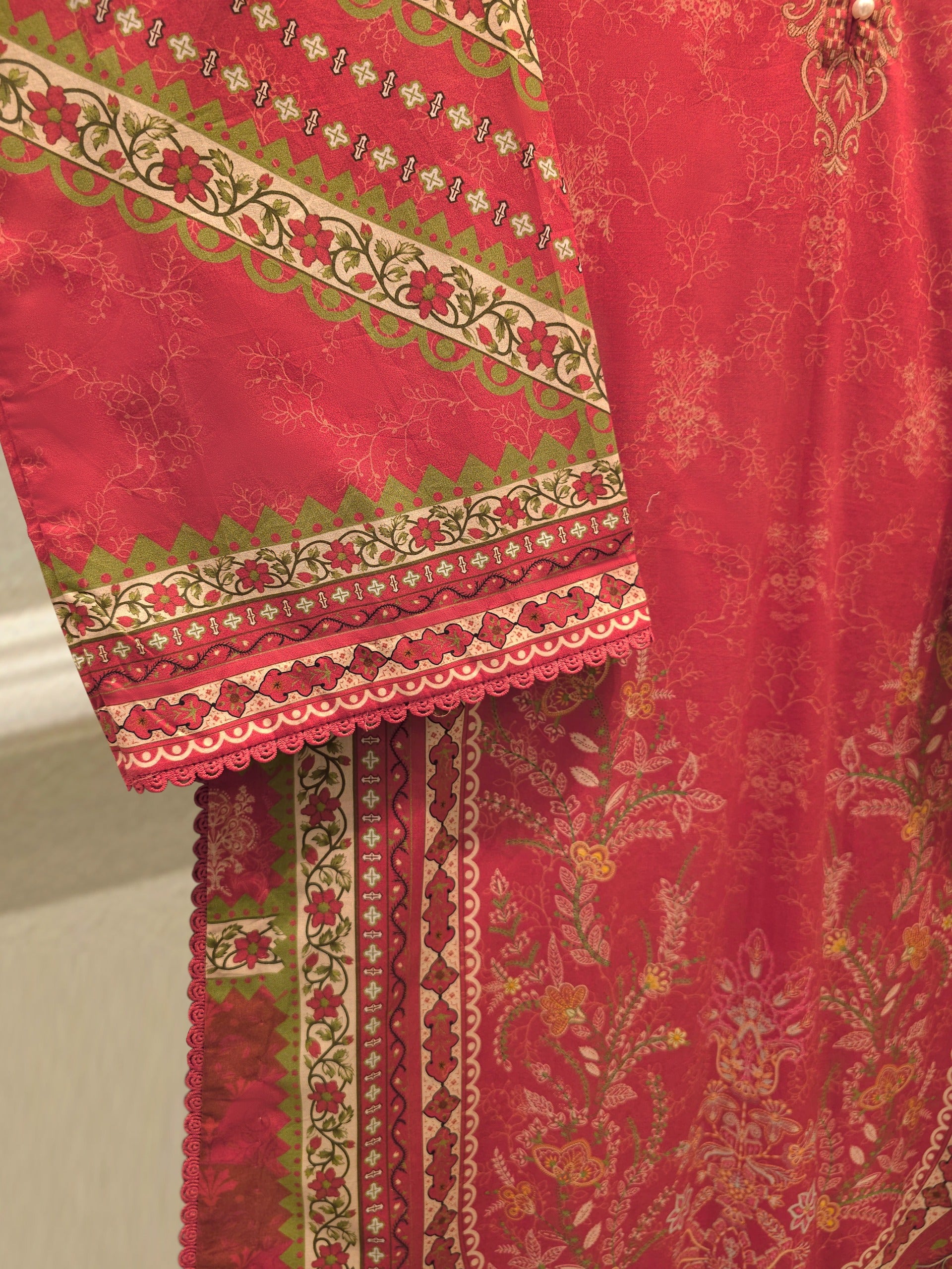 3 Piece - Digital Printed Cambric Suit S113033 - Image 3