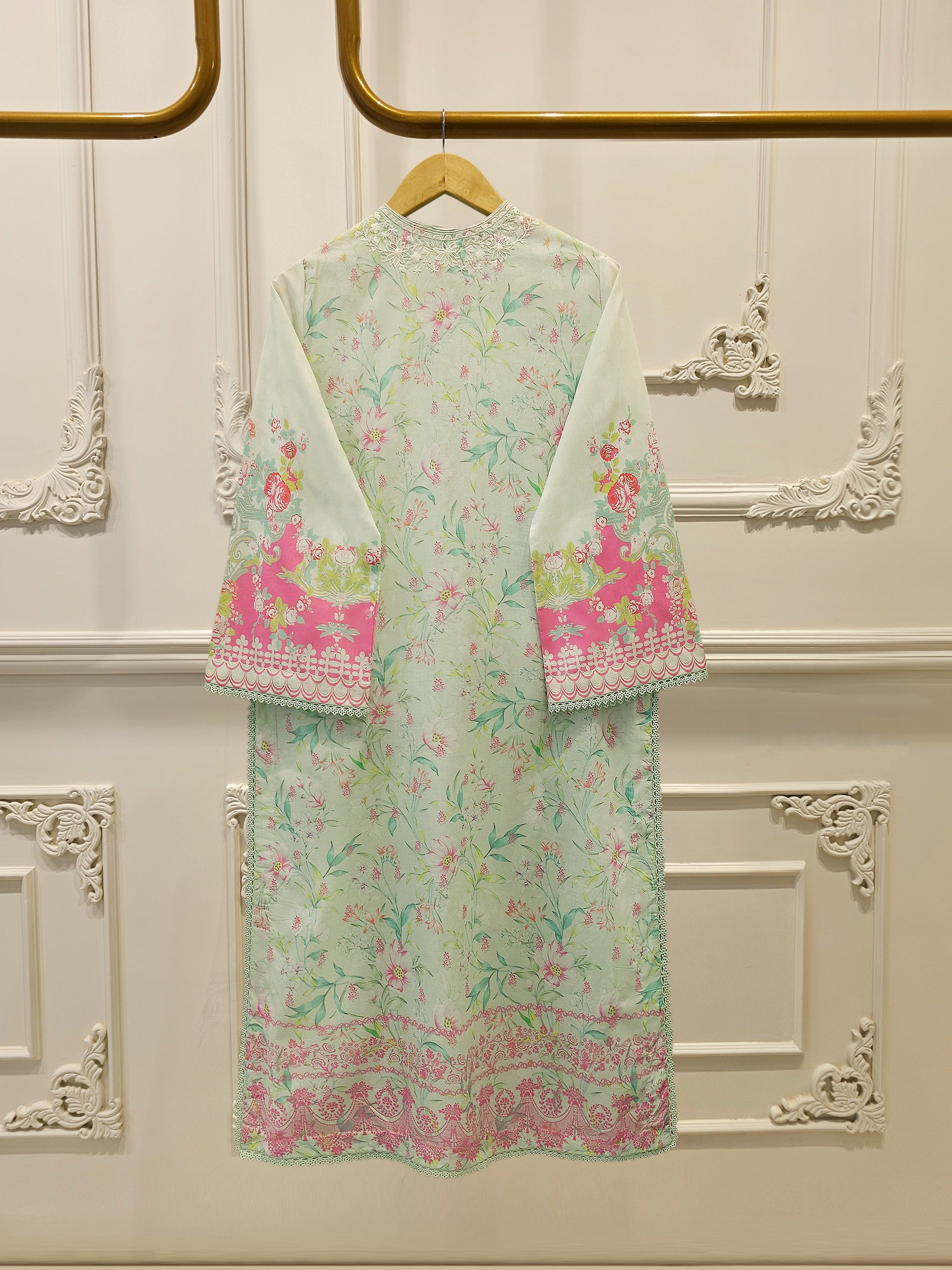 3 Piece - Digital Printed Embroidered  Cambric Suit S113067 - Image 5