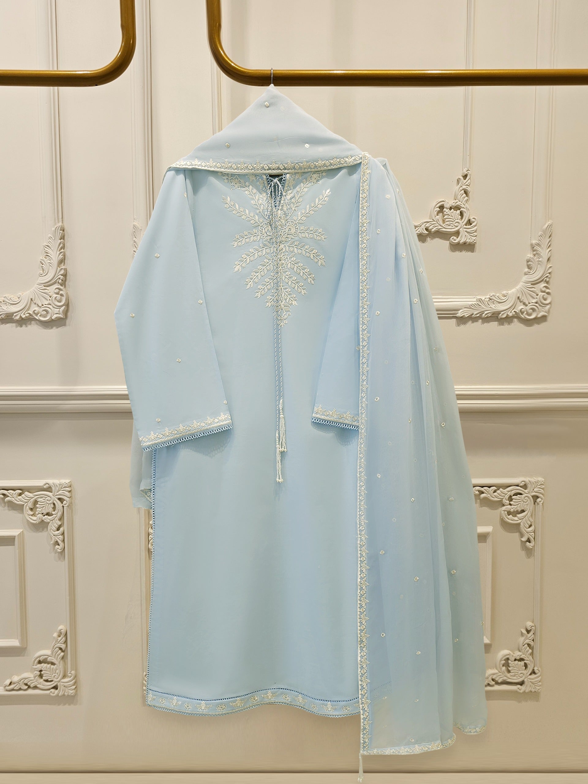 3 Piece - Embroidered Cambric Suit S113234
