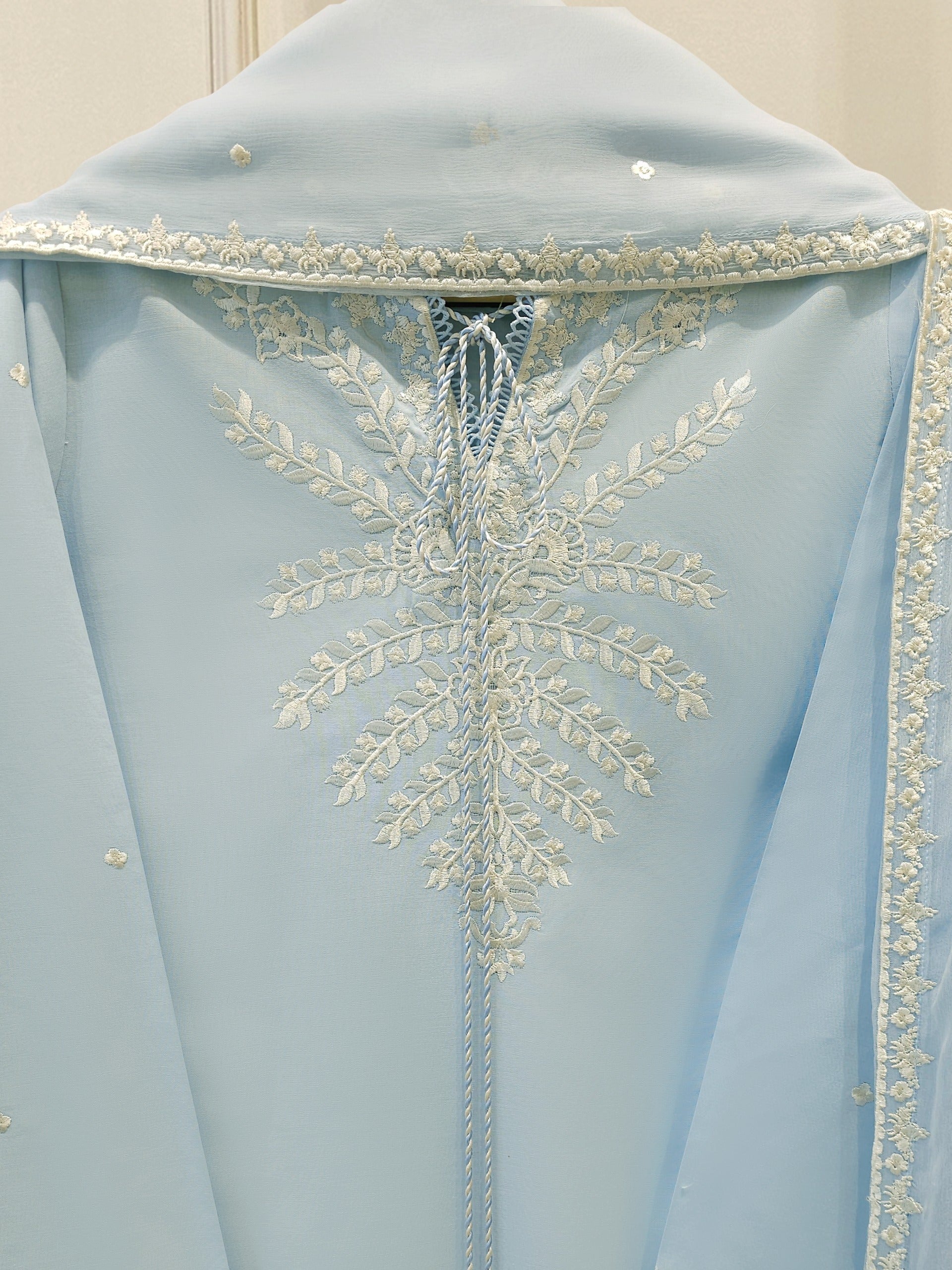 3 Piece - Embroidered Cambric Suit S113234 - Image 6