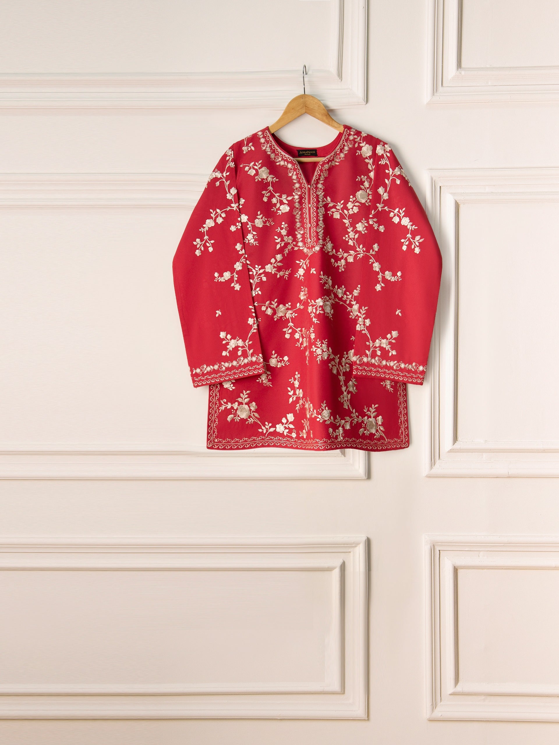 3 Piece - Embroidered Cambric Suit S110822 - Image 2