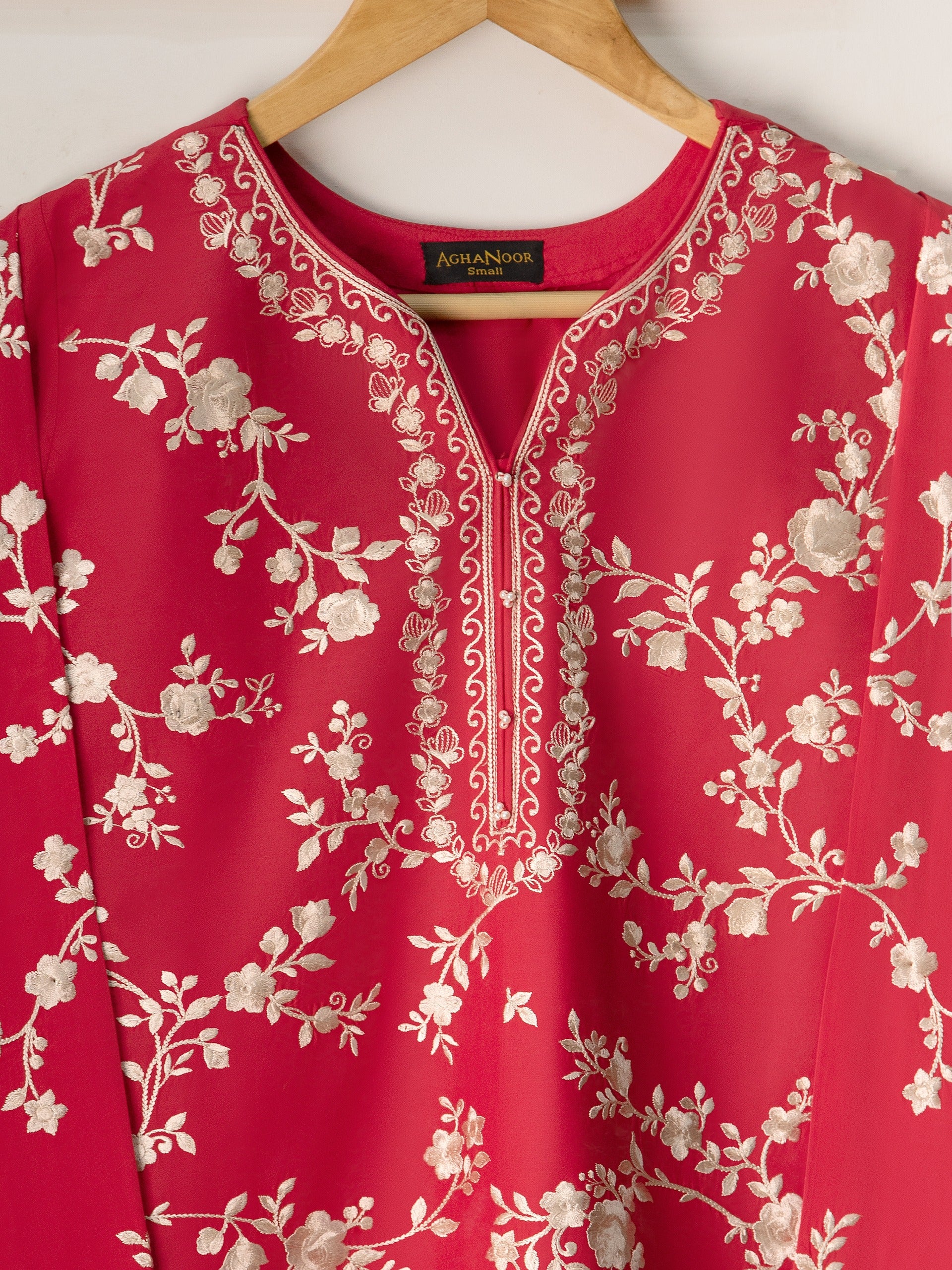 3 Piece - Embroidered Cambric Suit S110822 - Image 3