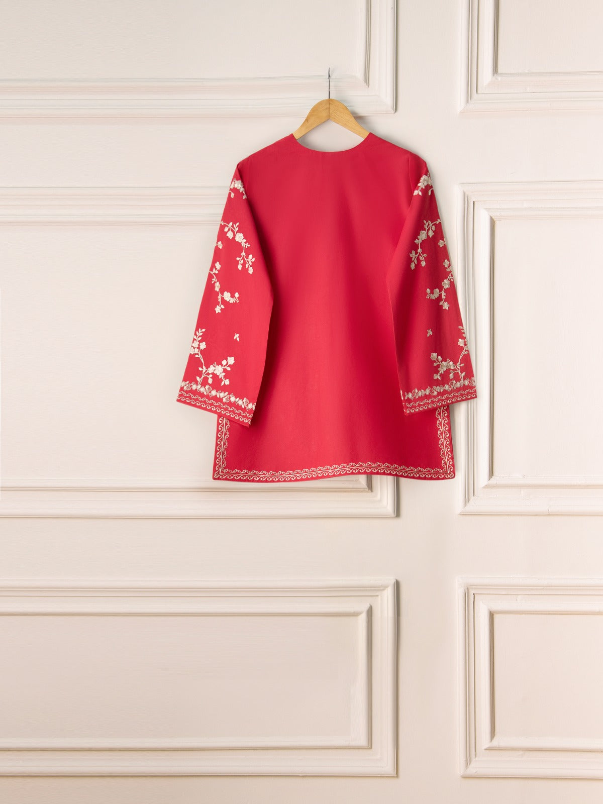 3 Piece - Embroidered Cambric Suit S110822 - Image 5