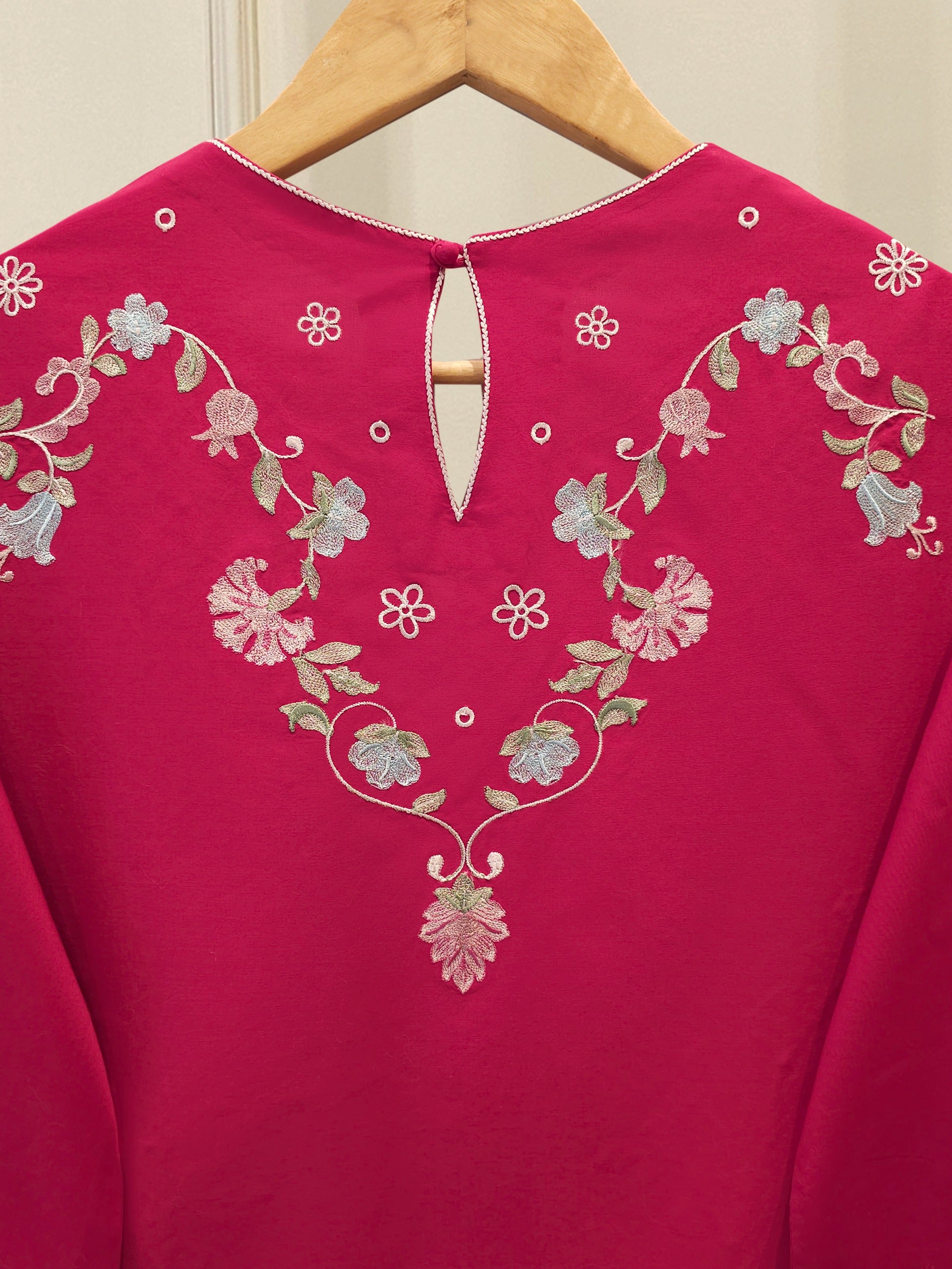 3 Piece - Embroidered Cambric Suit S112391 - Image 5