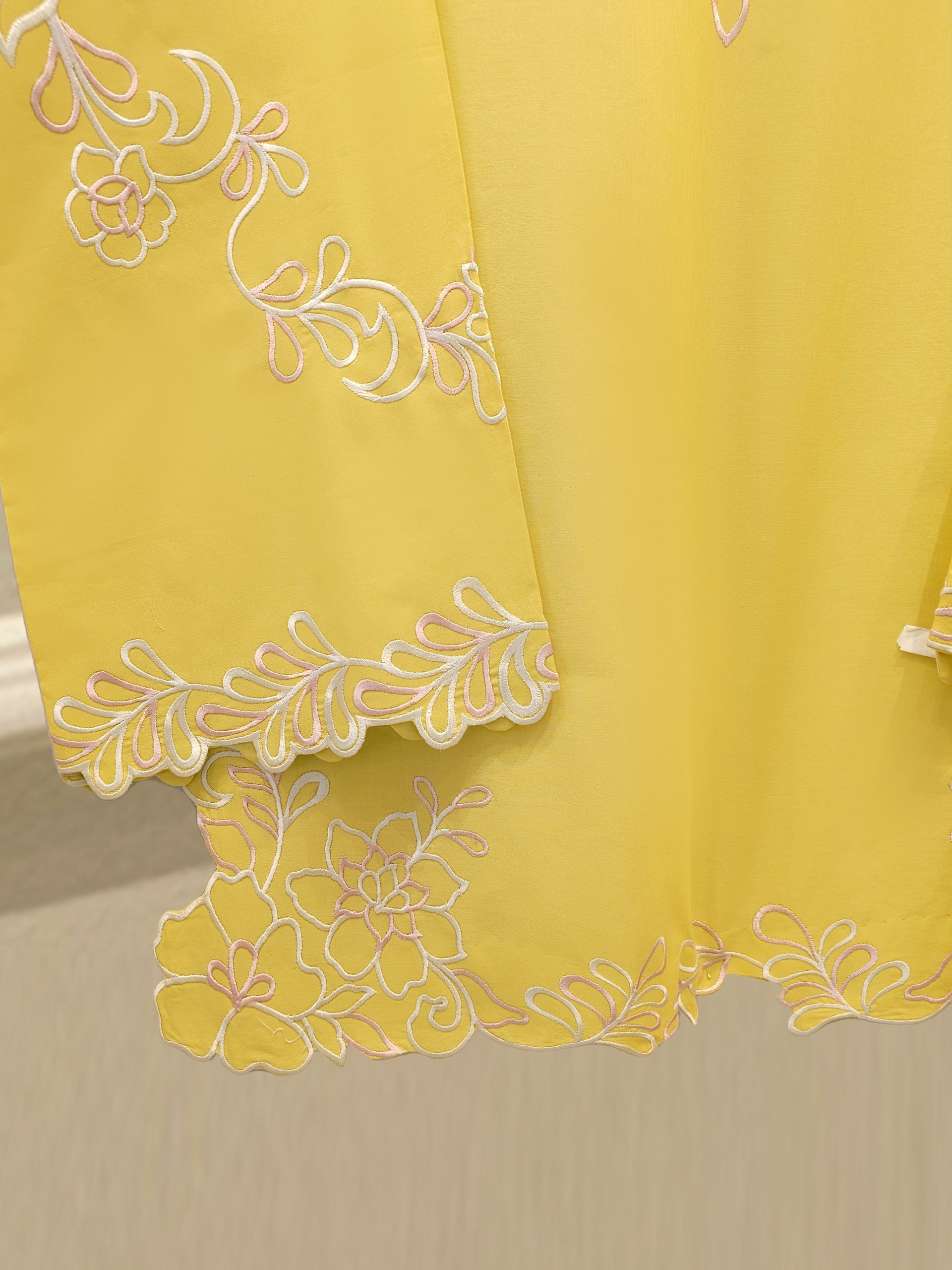 3 Piece - Embroidered Cambric Suit S112494 - Image 3