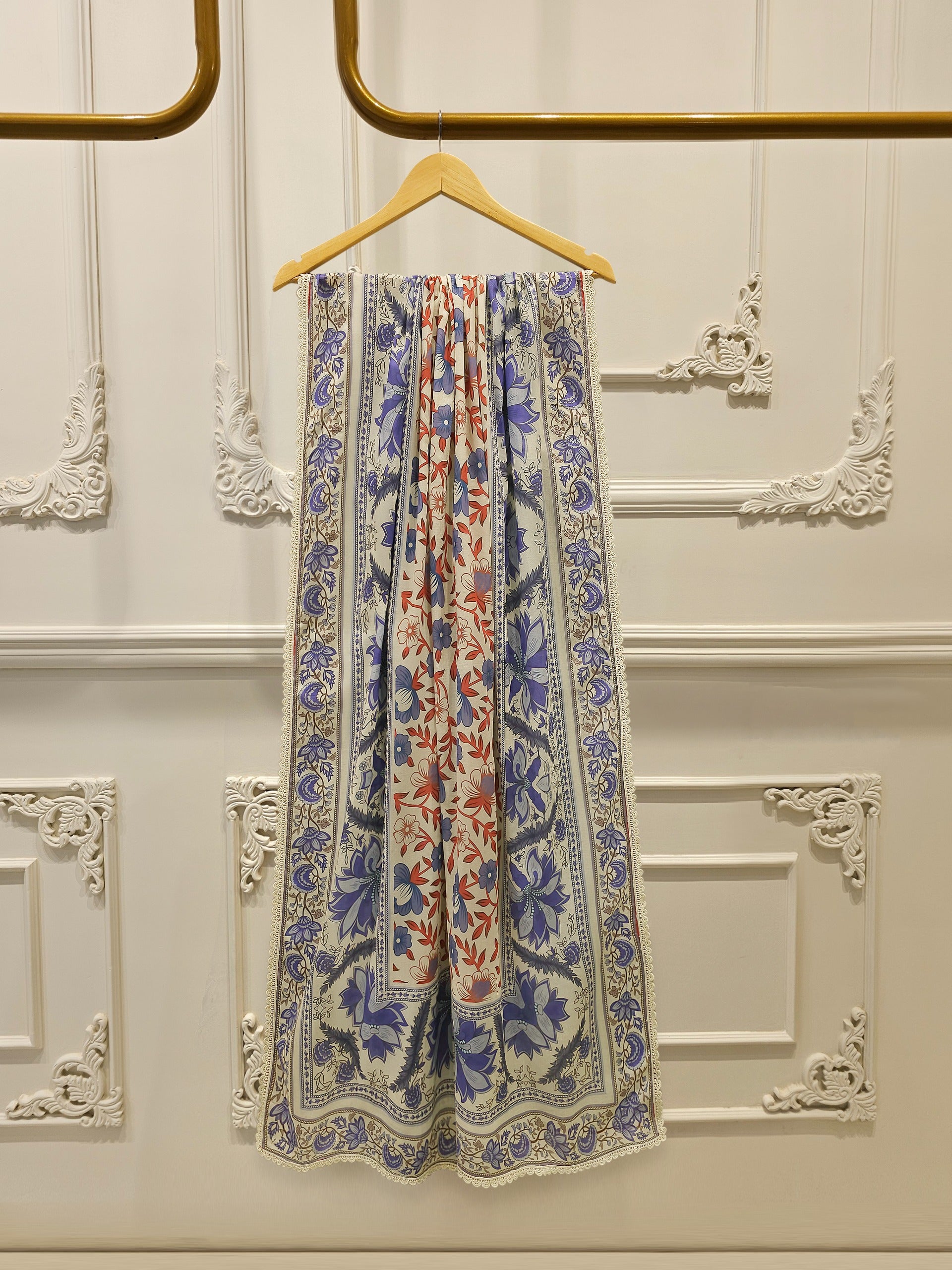 3 Piece - Embroidered Cambric Suit S112638 - Image 5