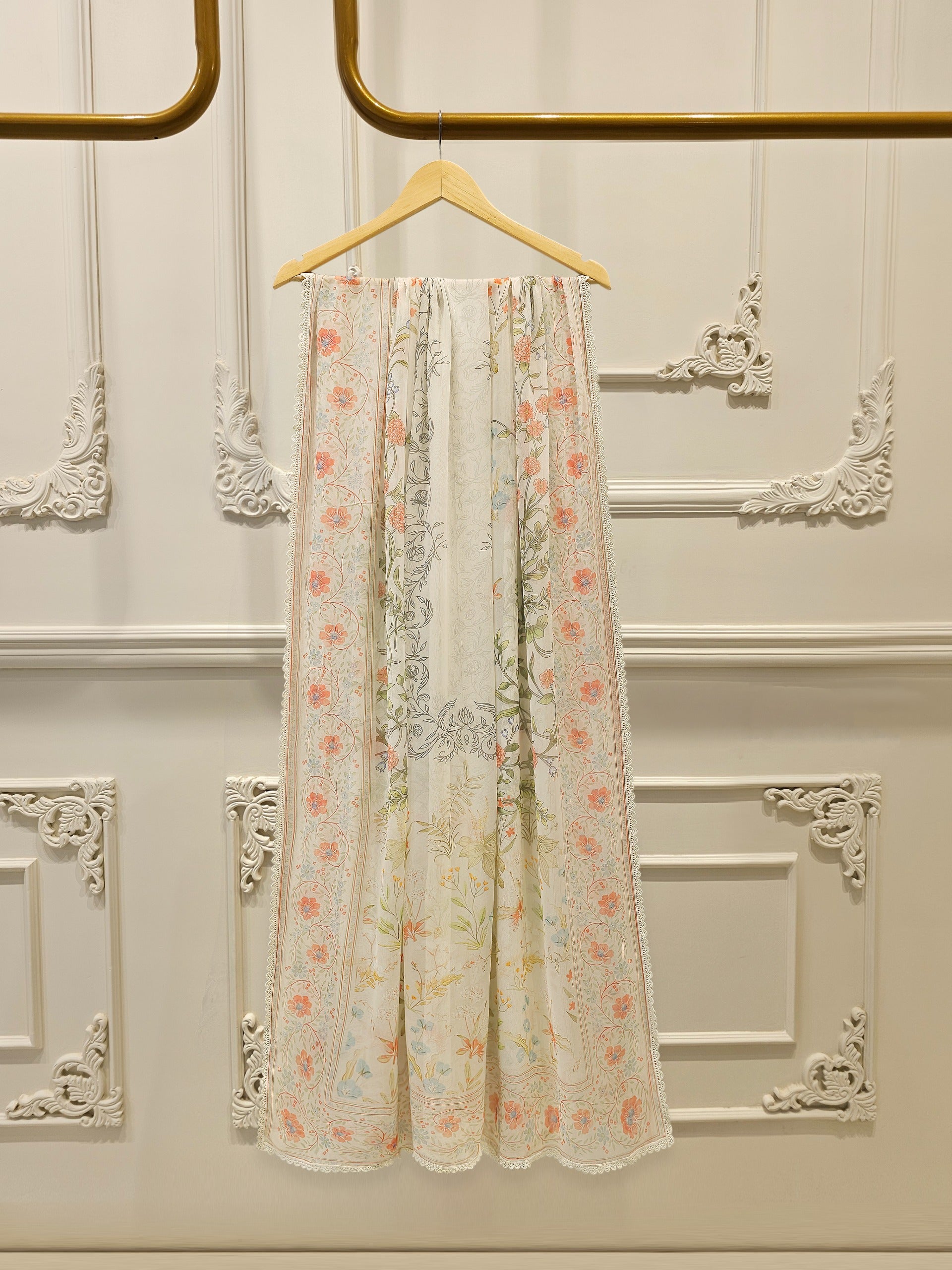 3 Piece - Embroidered Cambric Suit S112568 - Image 6
