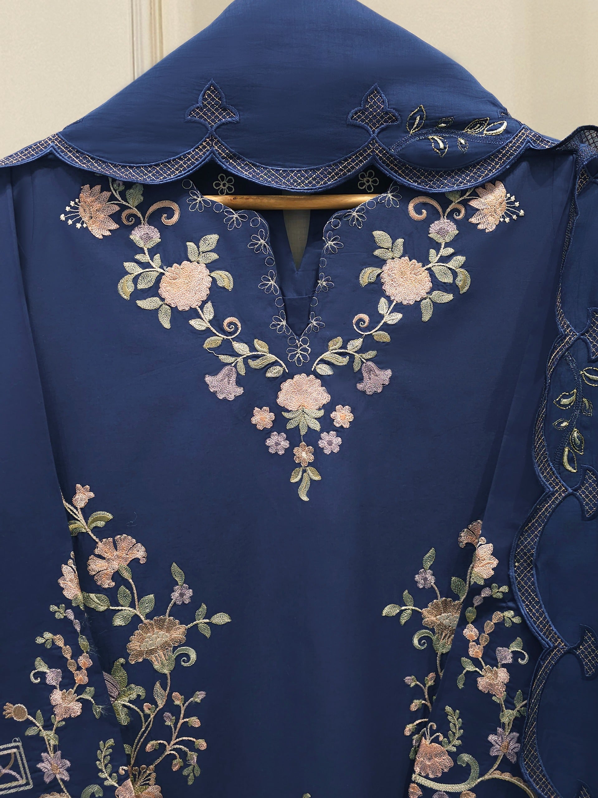 3 Piece - Embroidered Cambric Suit S112681 - Image 2