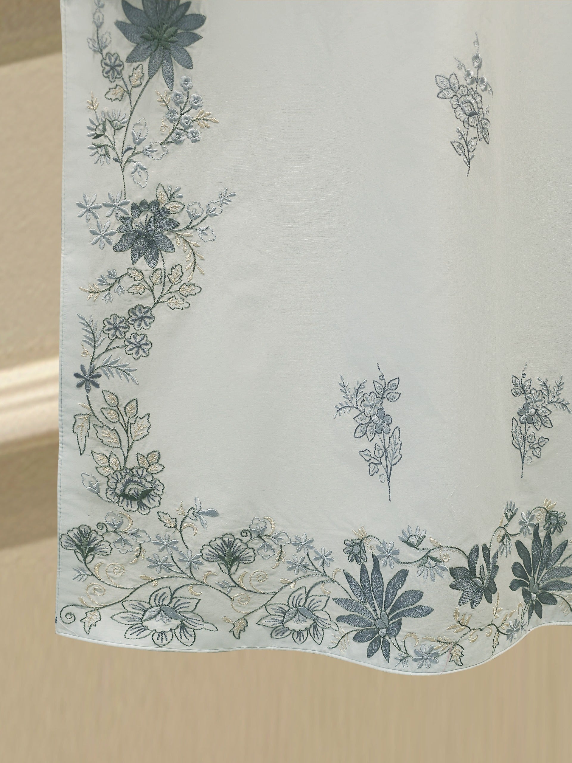 3 Piece - Embroidered Cambric Suit S112757 - Image 4