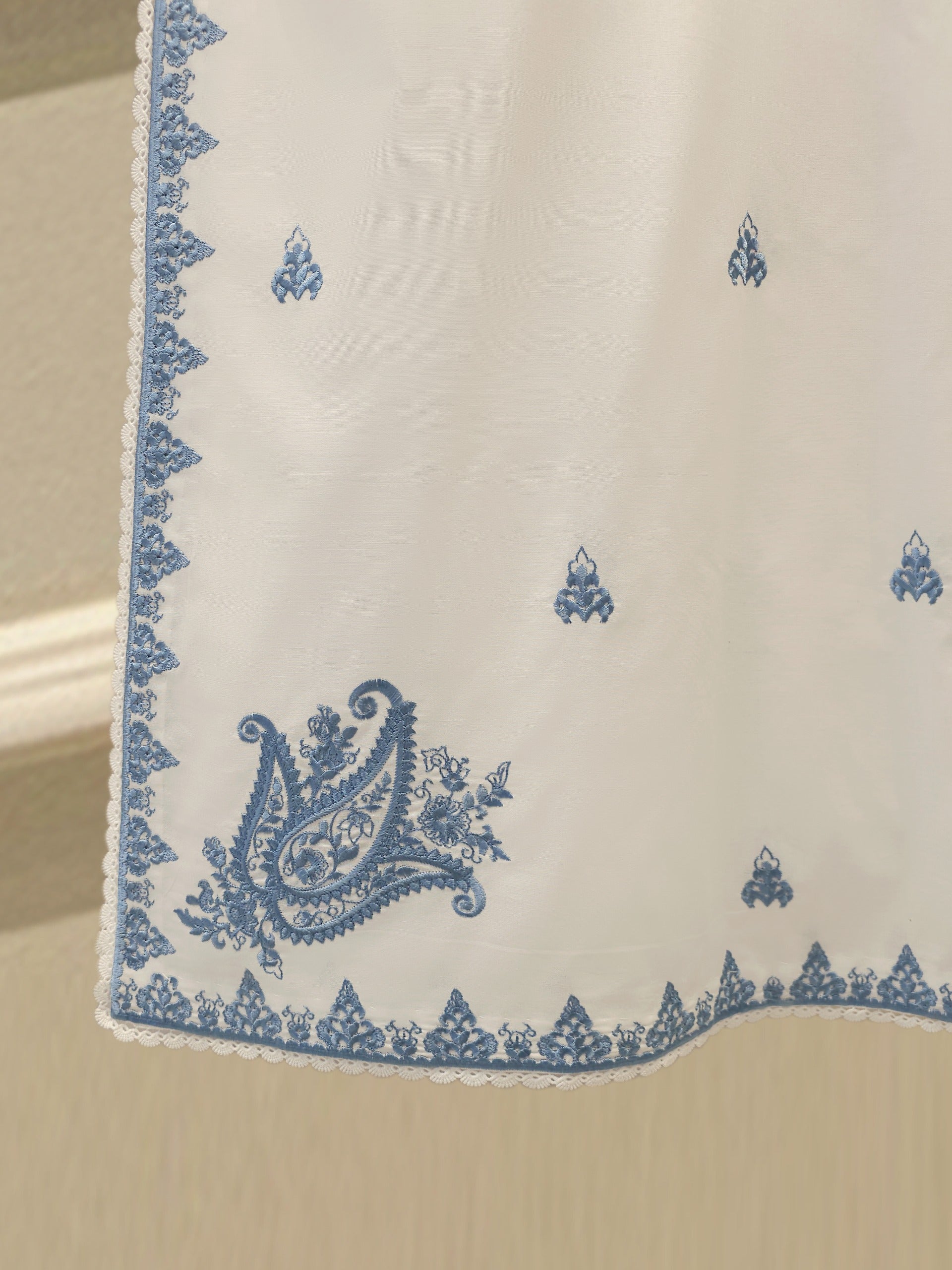 3 Piece - Embroidered Cambric Suit  S113108 - Image 4