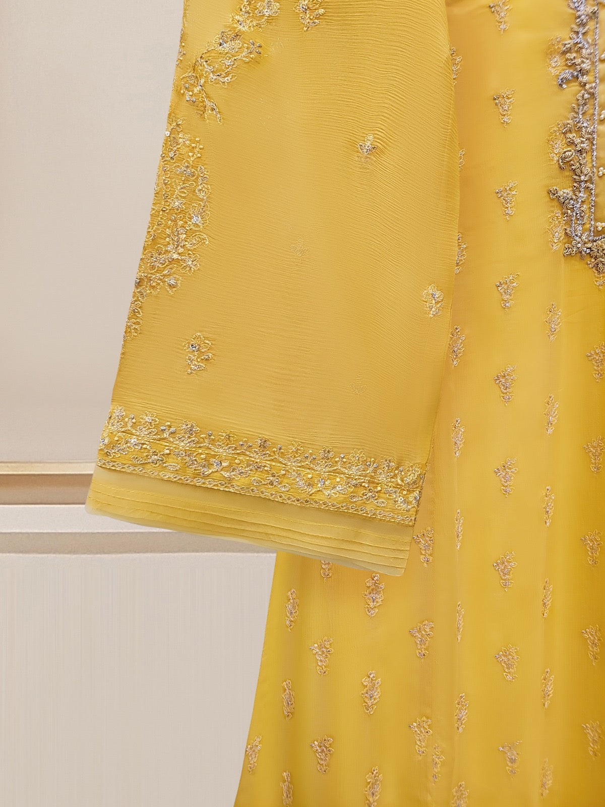 3 Piece - Embroidered Chiffon Suit S110113 - Image 6