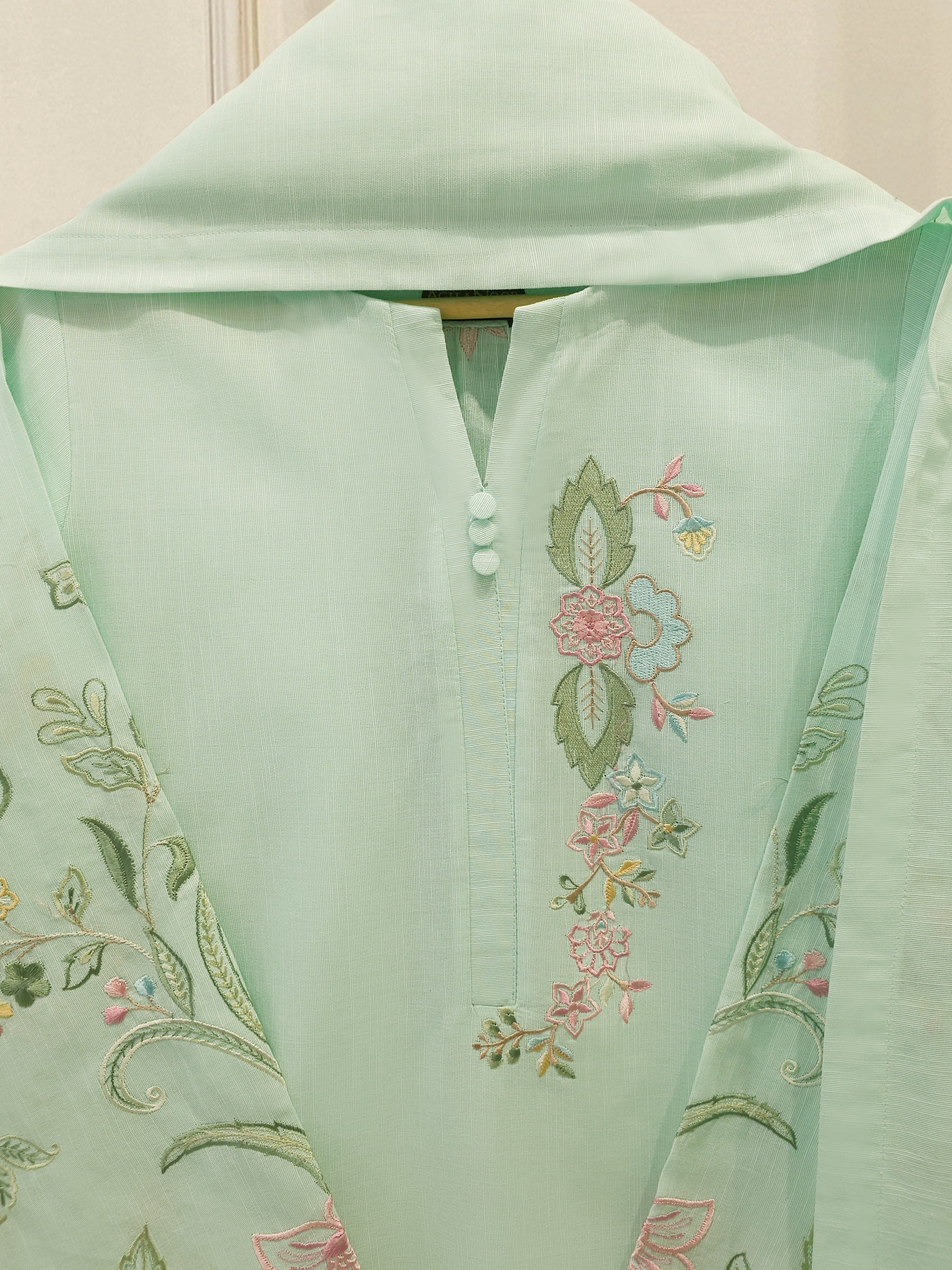 3 Piece - Embroidered Khaddar Suit S112571 - Image 7