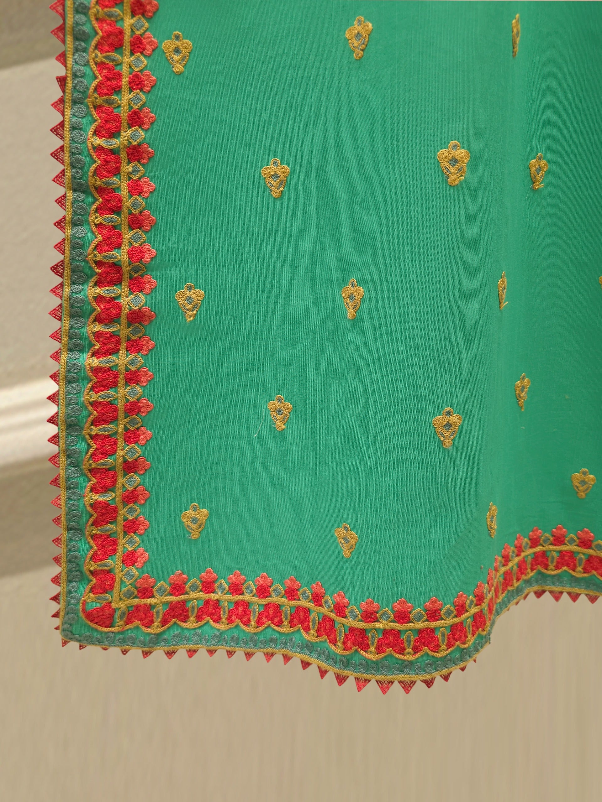 3 Piece - Embroidered Khaddar Suit S112723 - Image 4