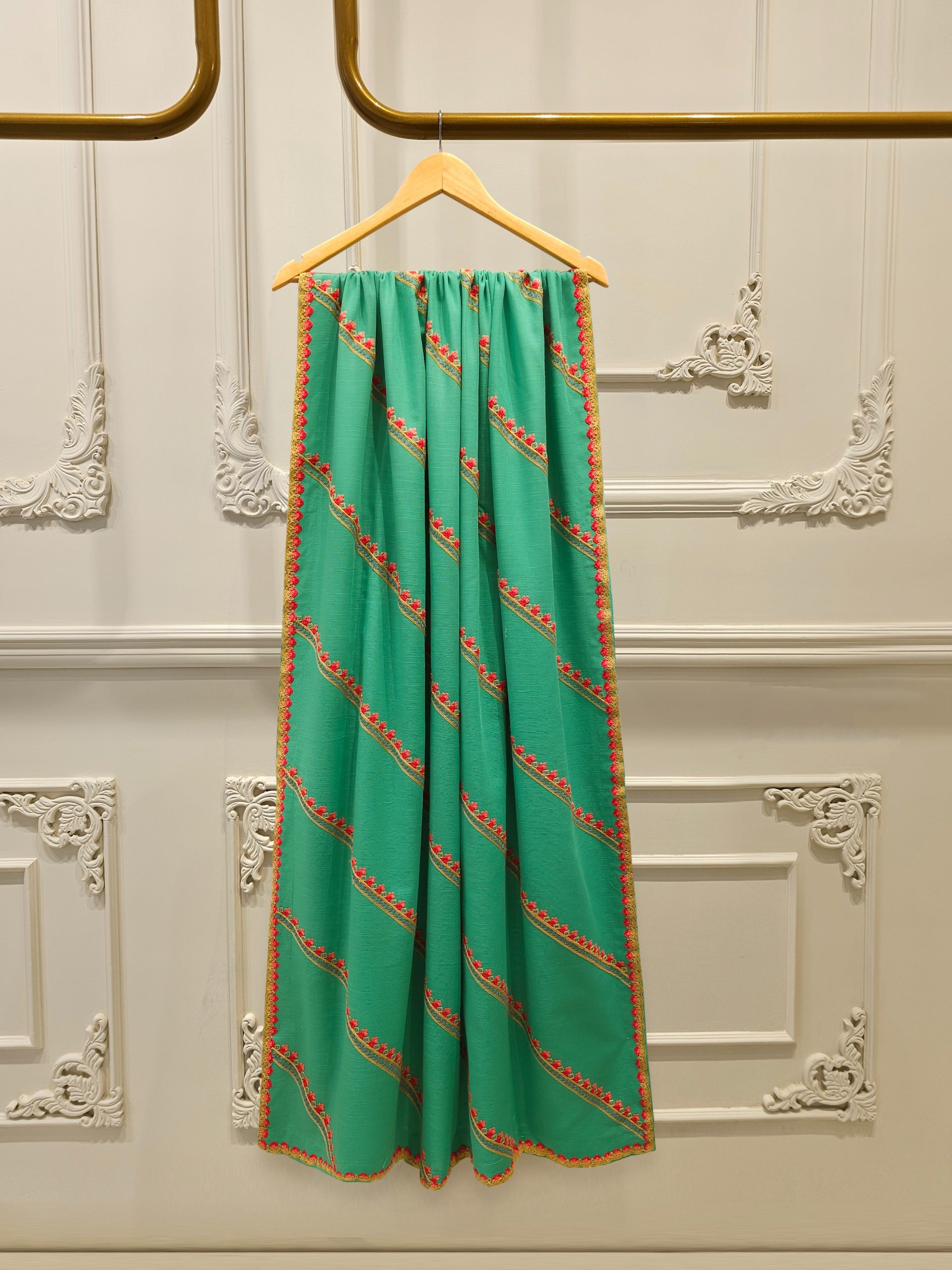 3 Piece - Embroidered Khaddar Suit S112723 - Image 7