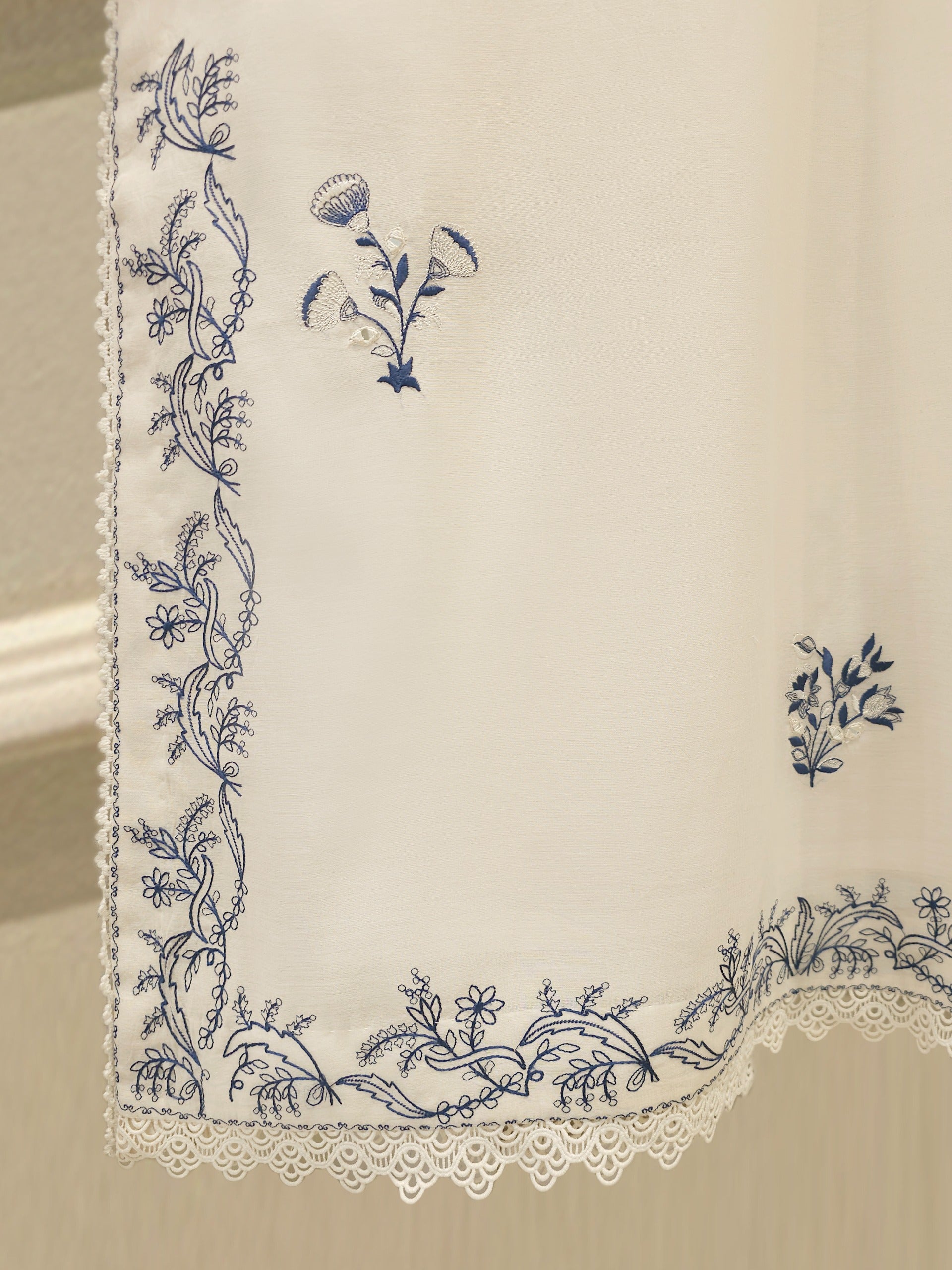 3 Piece - Embroidered Kora Cotton Suit  S112503 - Image 4