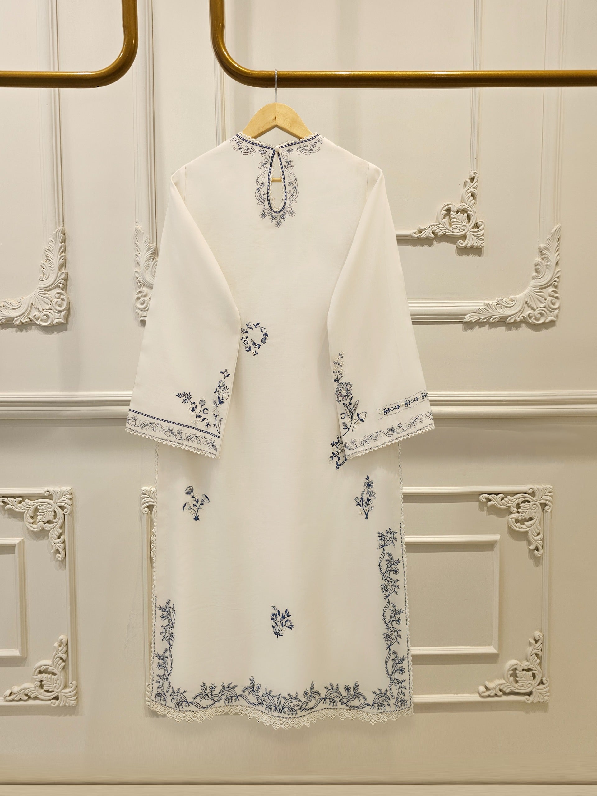 3 Piece - Embroidered Kora Cotton Suit  S112503 - Image 5