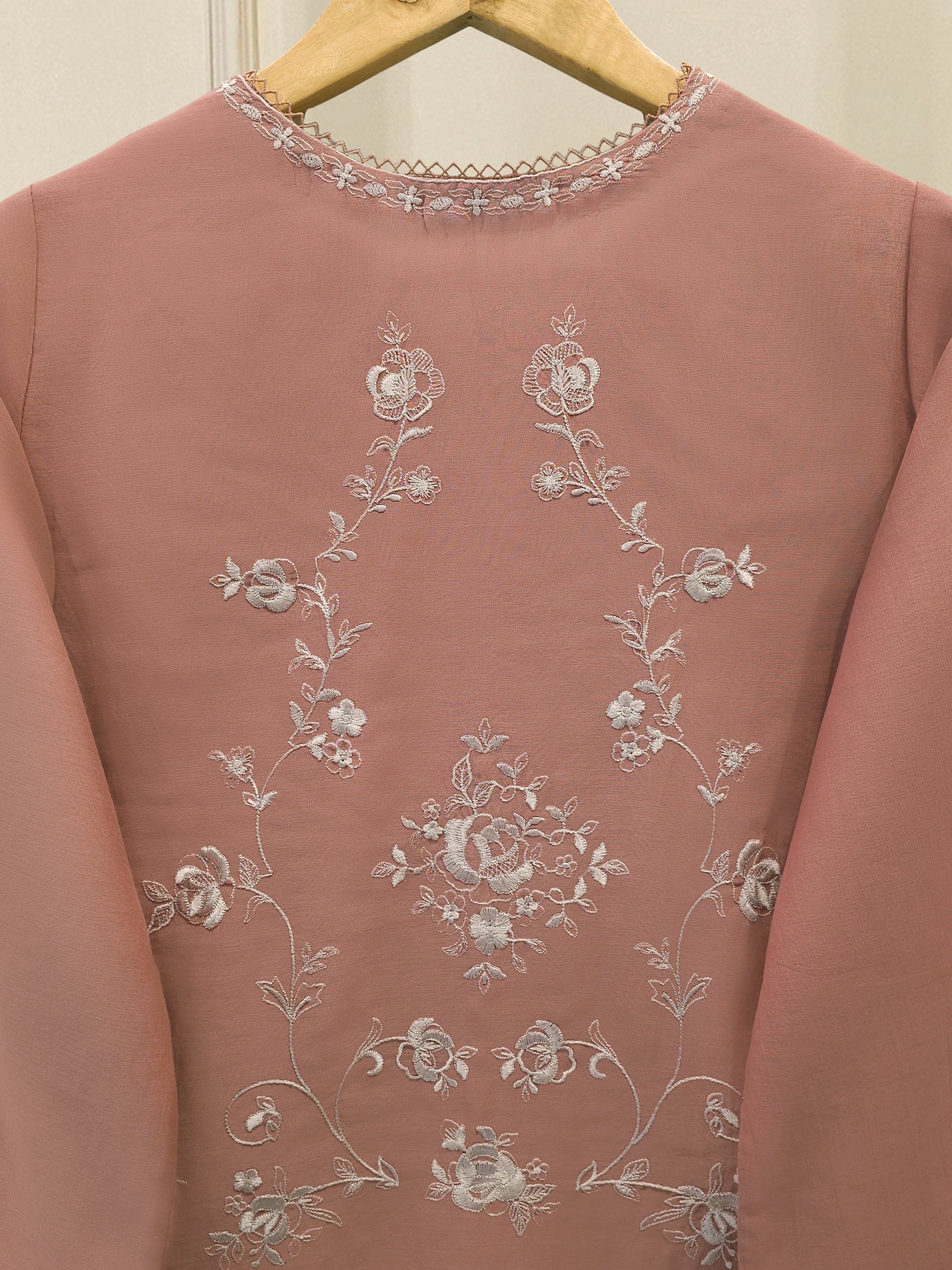 3 Piece - Embroidered Kora Cotton Suit  S112772 - Image 6