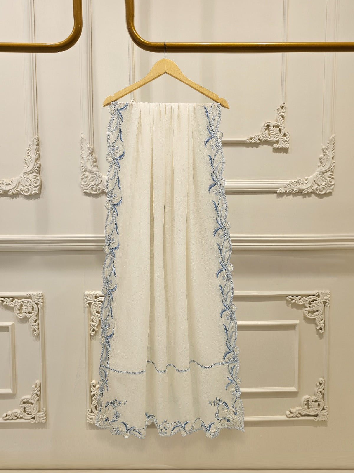 3 Piece - Embroidered Kora Cotton Suit  S112790 - Image 3