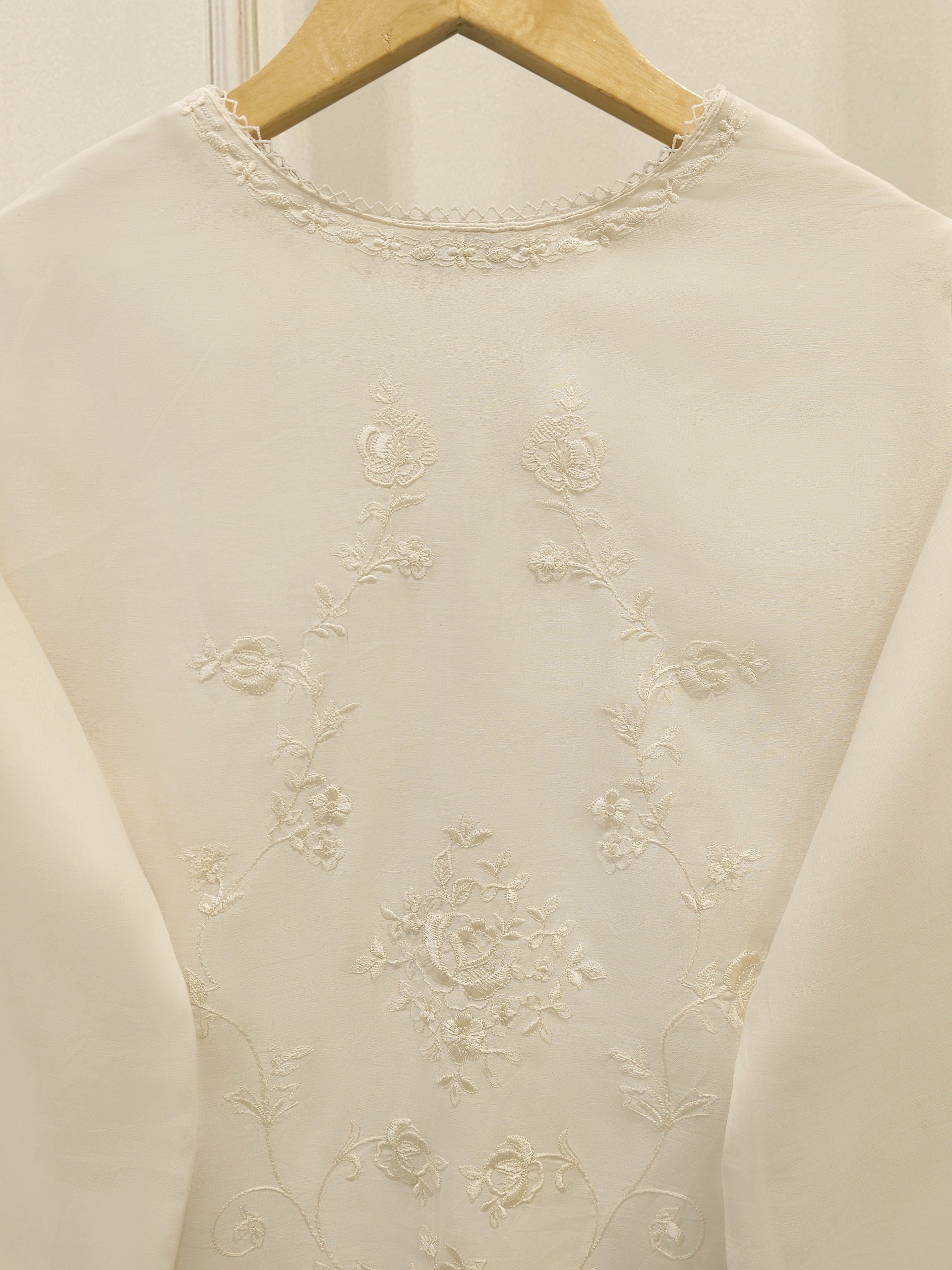 3 Piece - Embroidered Kora Cotton Suit  S112790 - Image 4