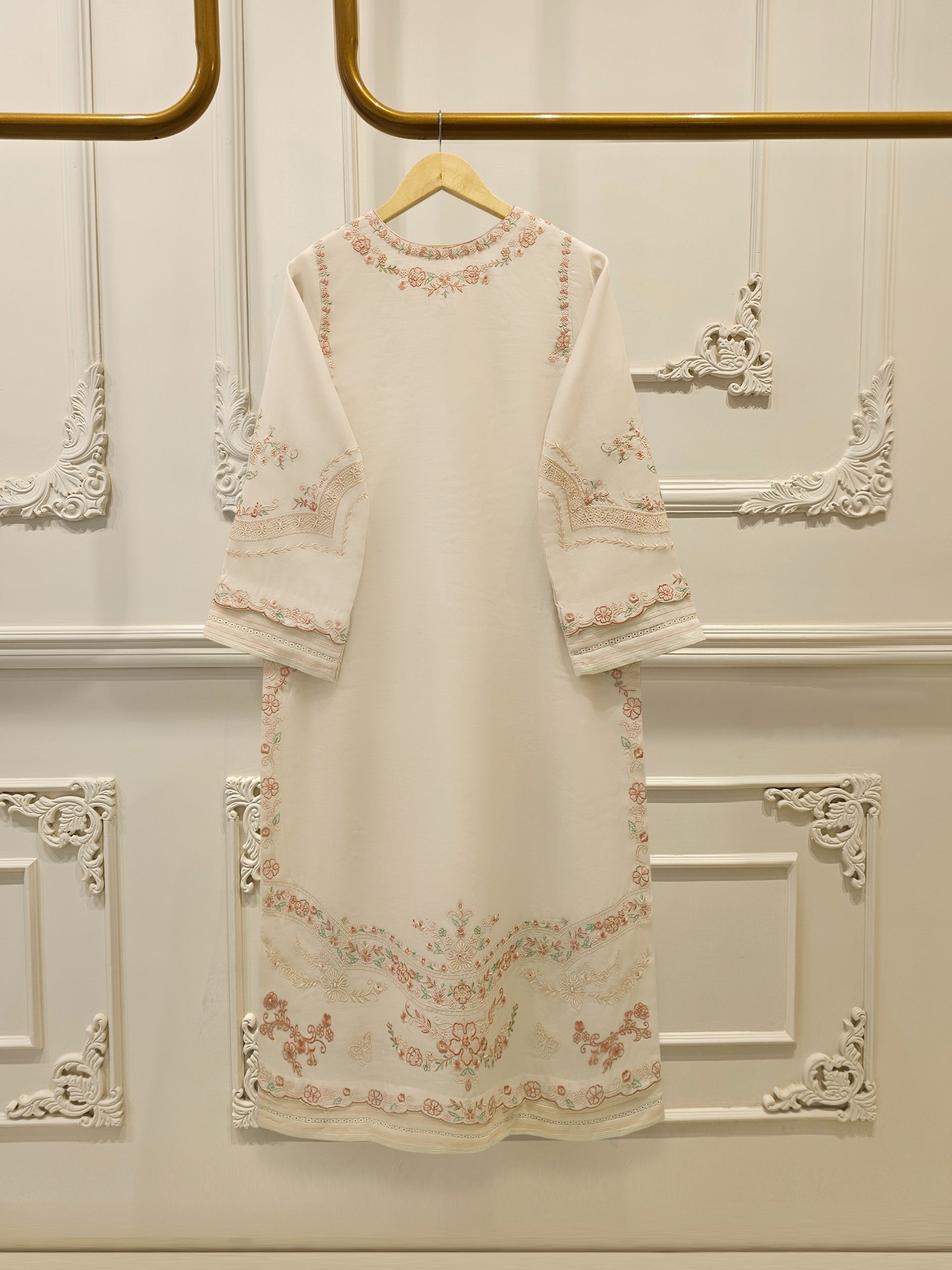 3 Piece - Embroidered Kora Cotton Suit  S112817 - Image 5