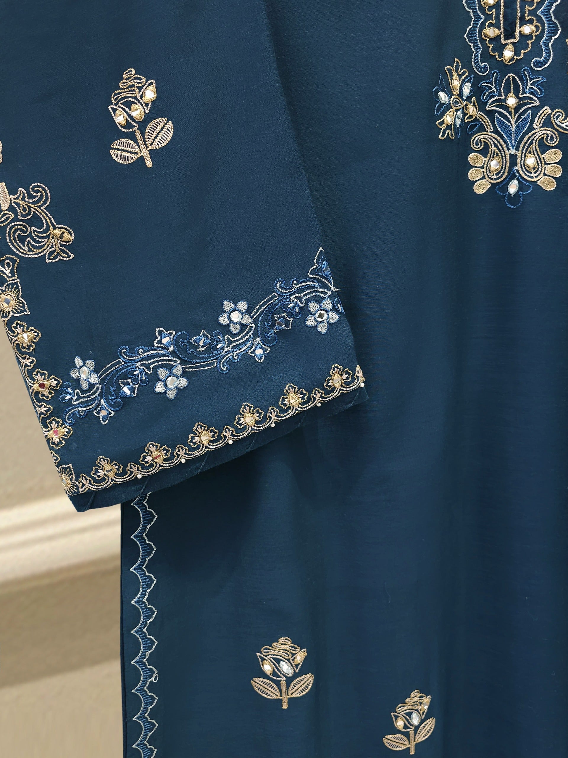 3 Piece - Embroidered Kora Cotton Suit  S113164 - Image 3