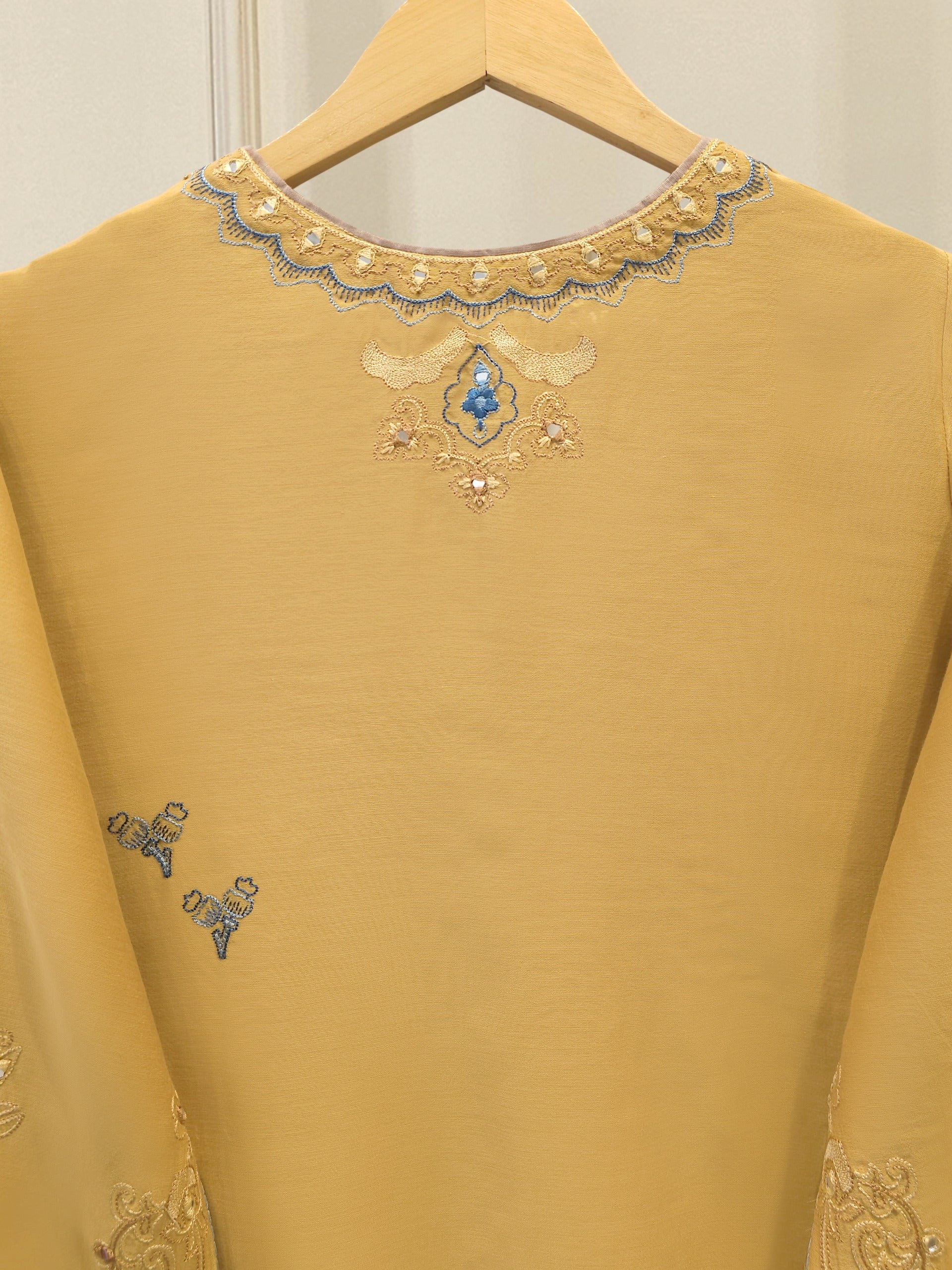 3 Piece - Embroidered Kora Cotton Suit S113233 - Image 6