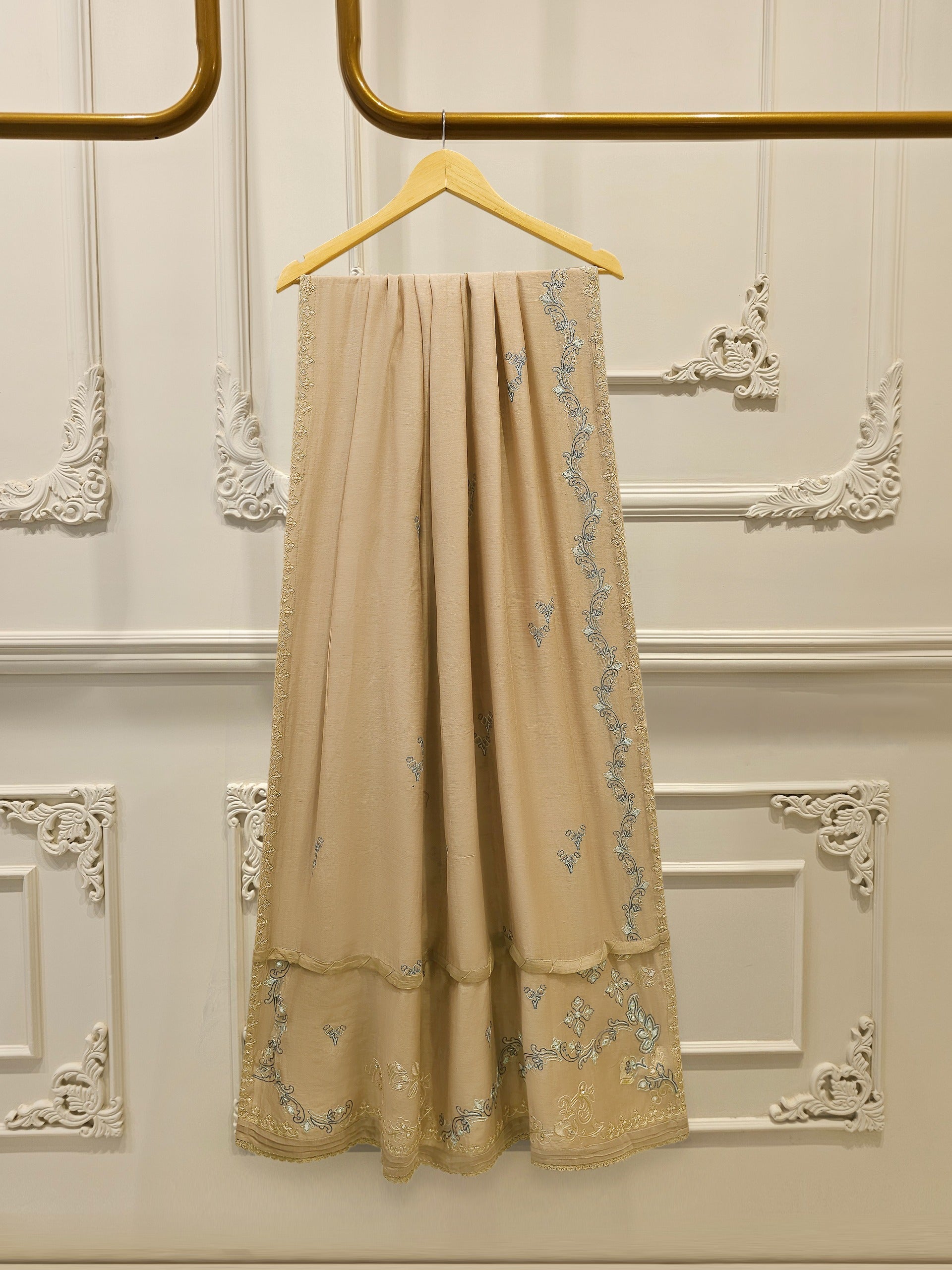3 Piece - Embroidered Kora Cotton Suit S113233 - Image 8