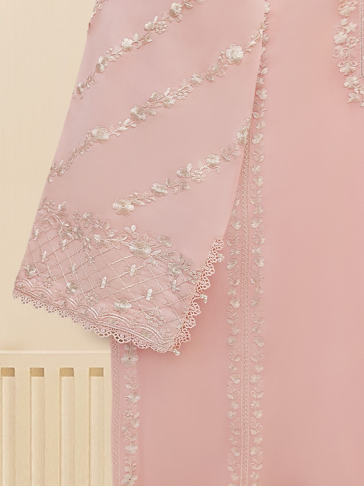 3 Piece - Embroidered Swiss Voile Suit S109494 - Image 6