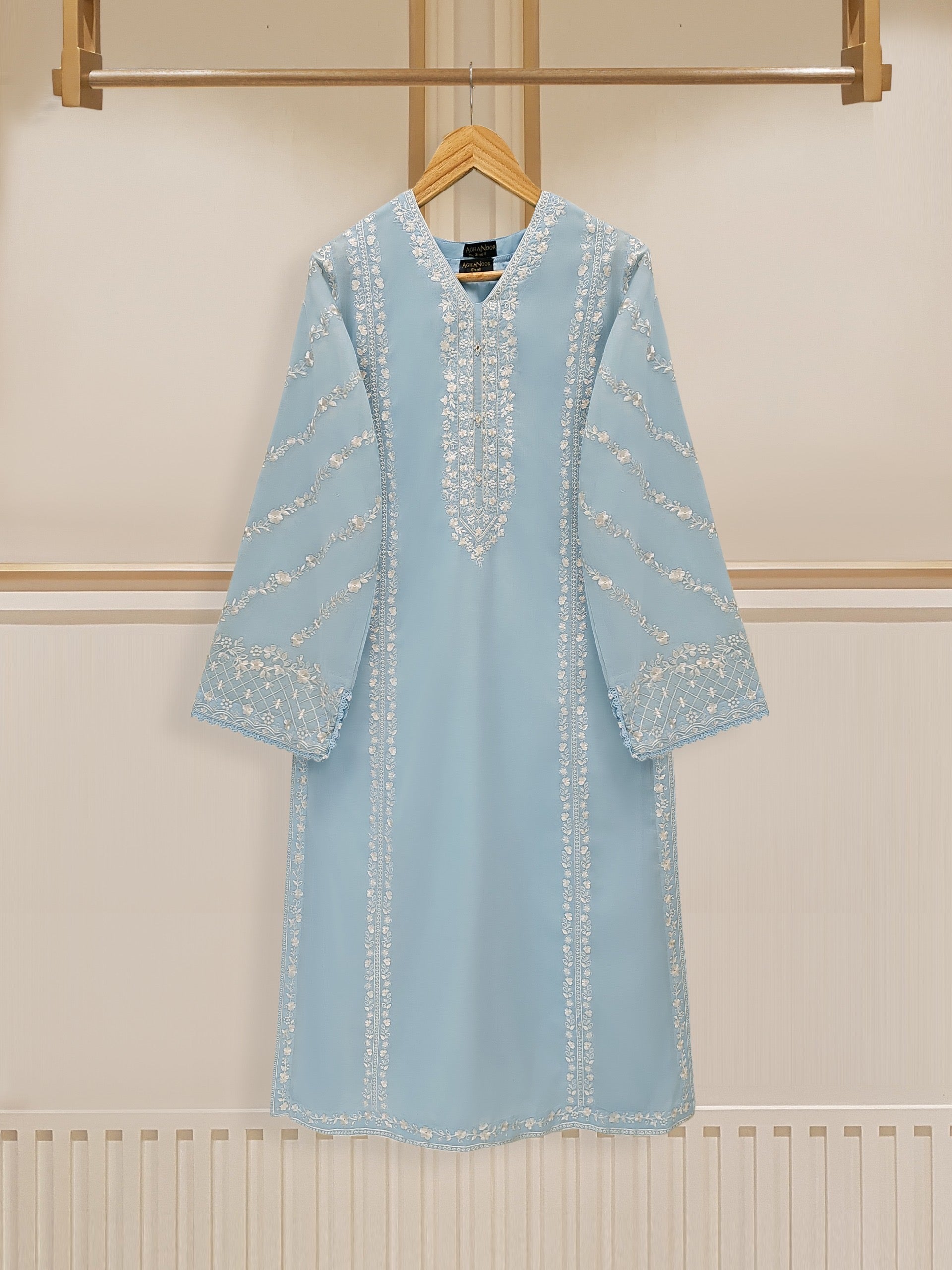 3 Piece - Embroidered Swiss Voile Suit S109617 - Image 2