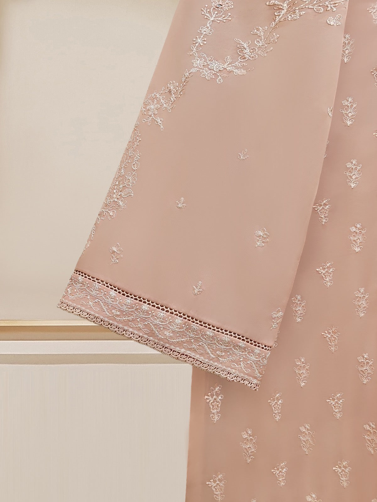 3 Piece - Embroidered Swiss Voile Suit S109773 - Image 5
