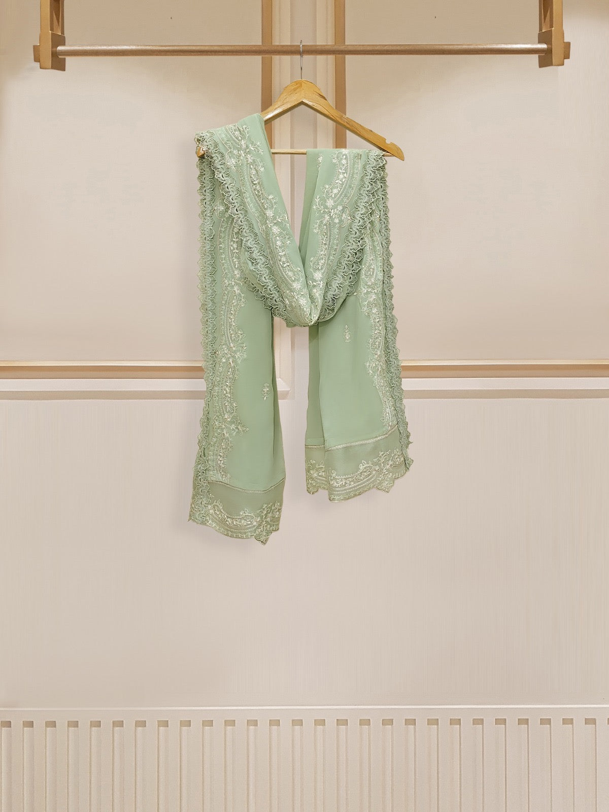 3 Piece - Embroidered Swiss Voile Suit S109780 - Image 7