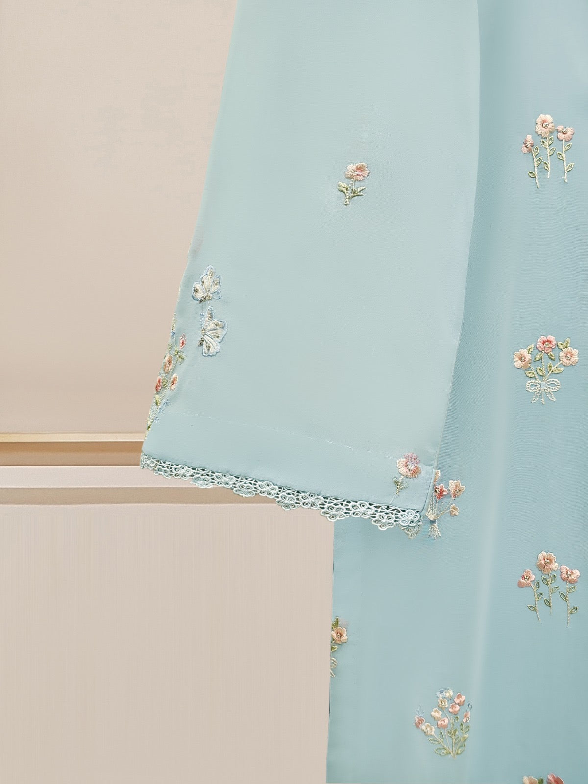 3 Piece - Embroidered Swiss Voile Suit S109810 - Image 3