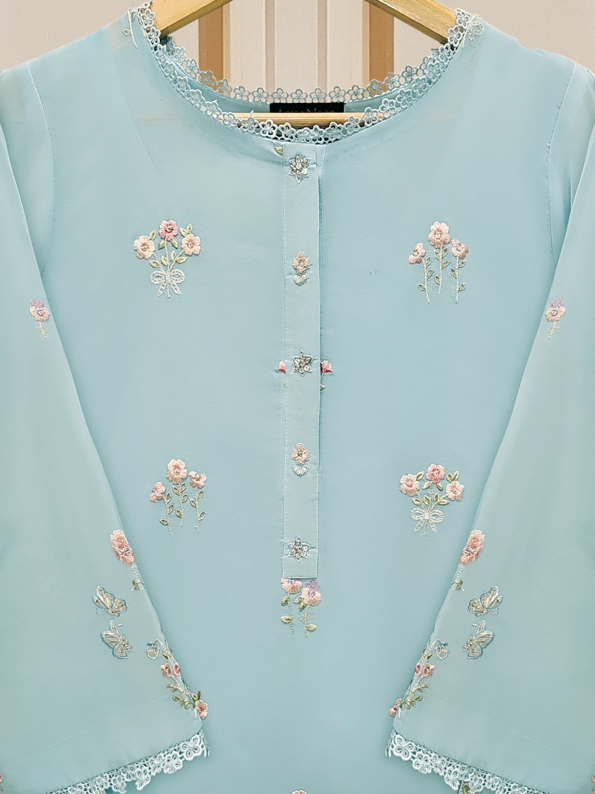 3 Piece - Embroidered Swiss Voile Suit S109810 - Image 4