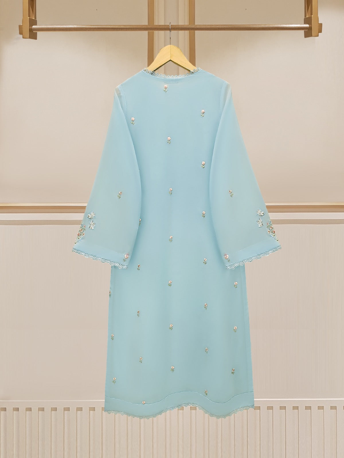 3 Piece - Embroidered Swiss Voile Suit S109810 - Image 5