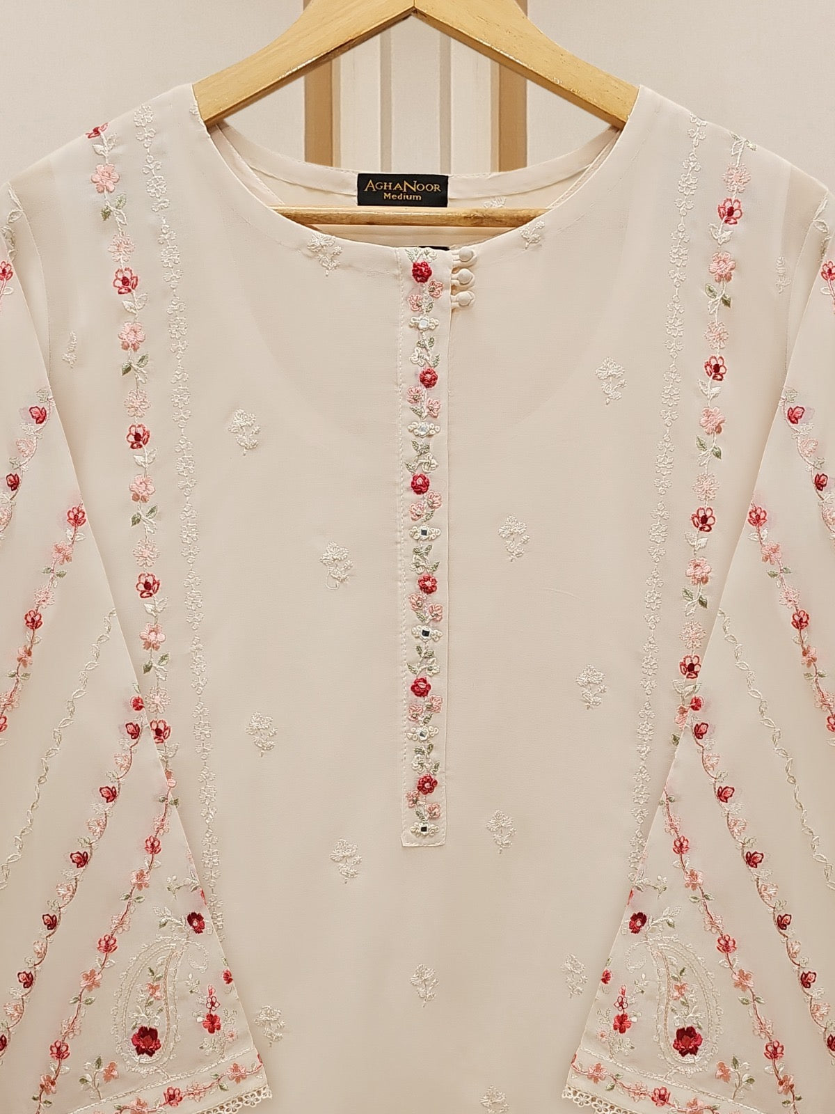 3 Piece - Embroidered Swiss Voile Suit S109824 - Image 2