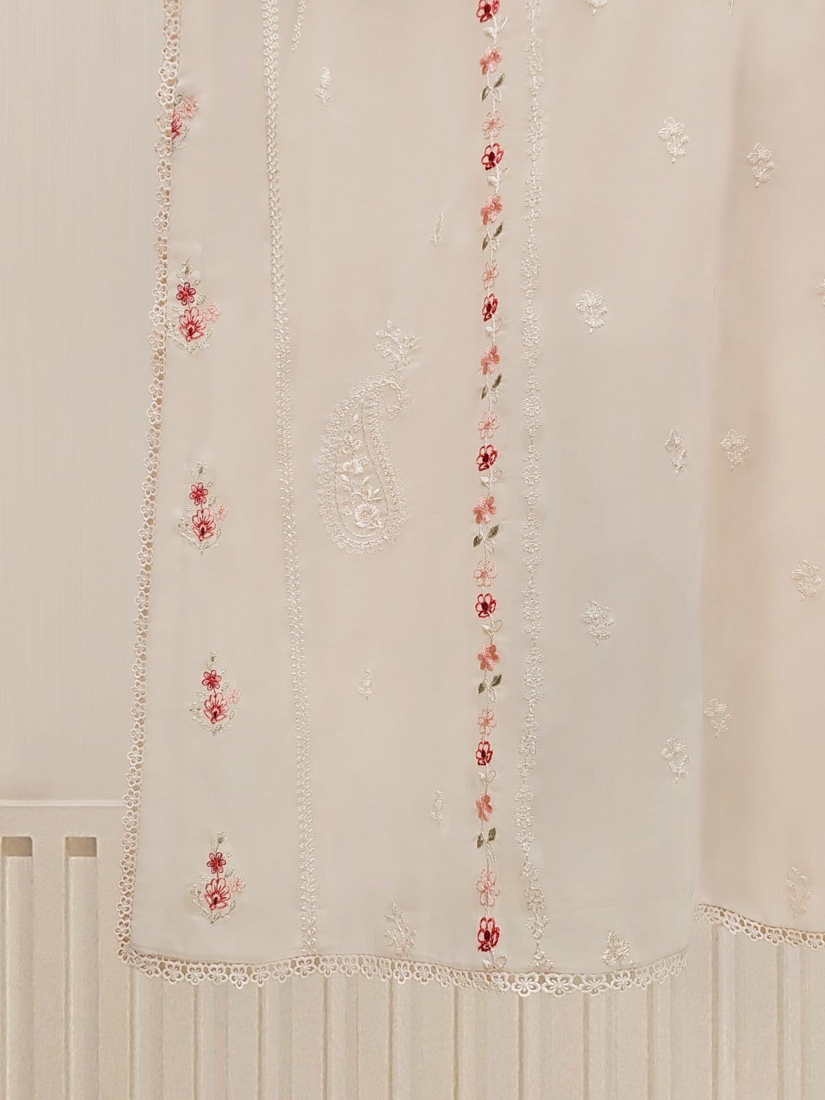 3 Piece - Embroidered Swiss Voile Suit S109824 - Image 3