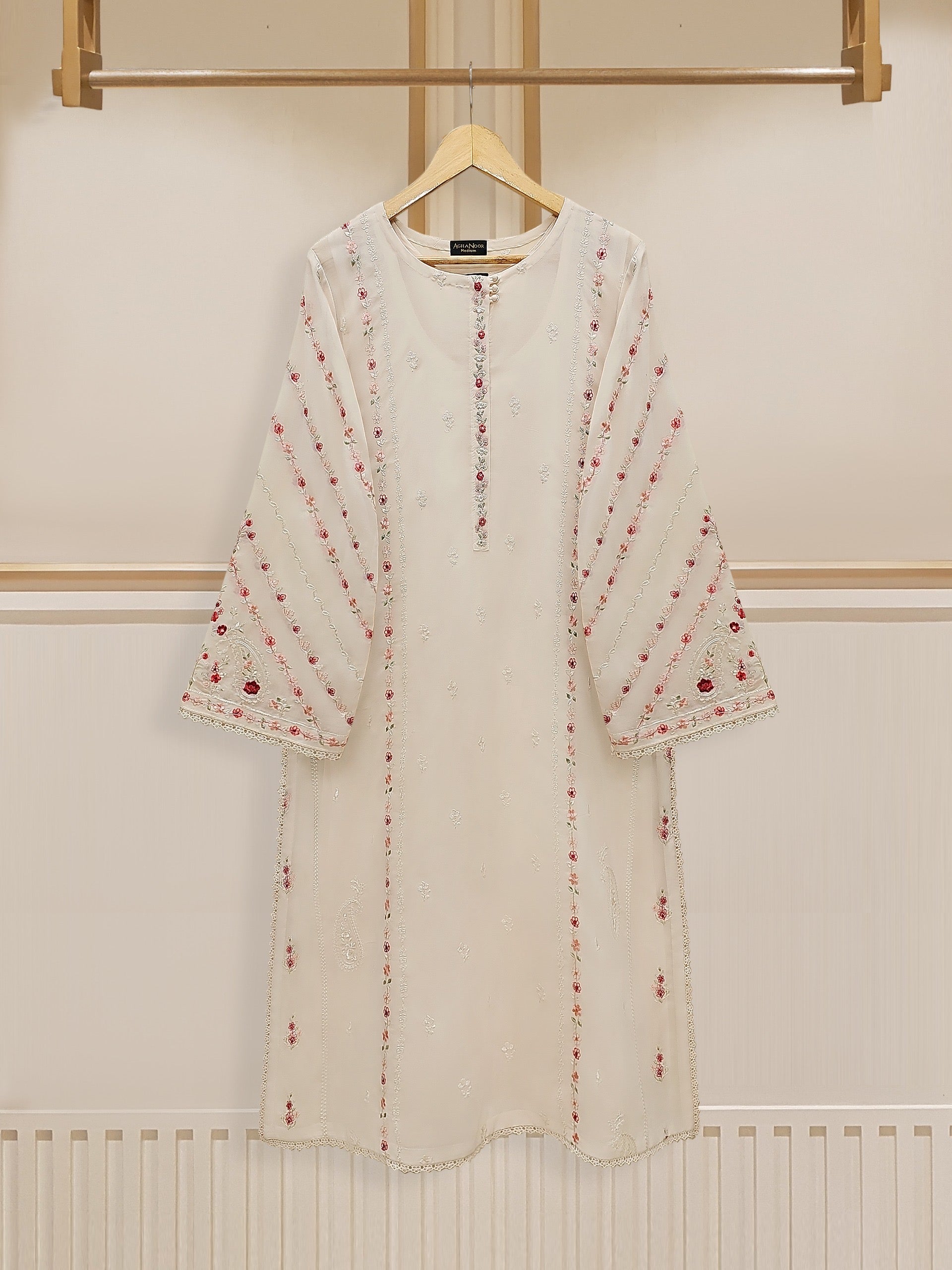 3 Piece - Embroidered Swiss Voile Suit S109824 - Image 4