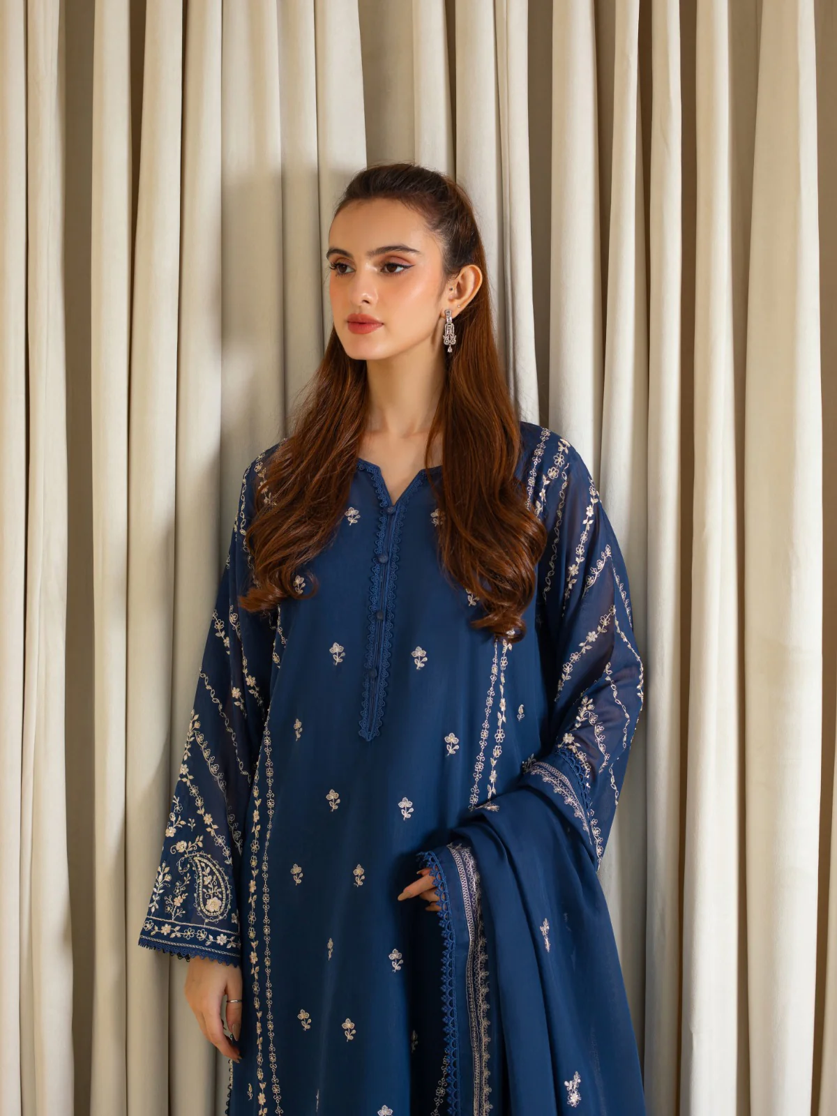 2 Piece - Embroidered Swiss Voile Suit S109835 - Image 3