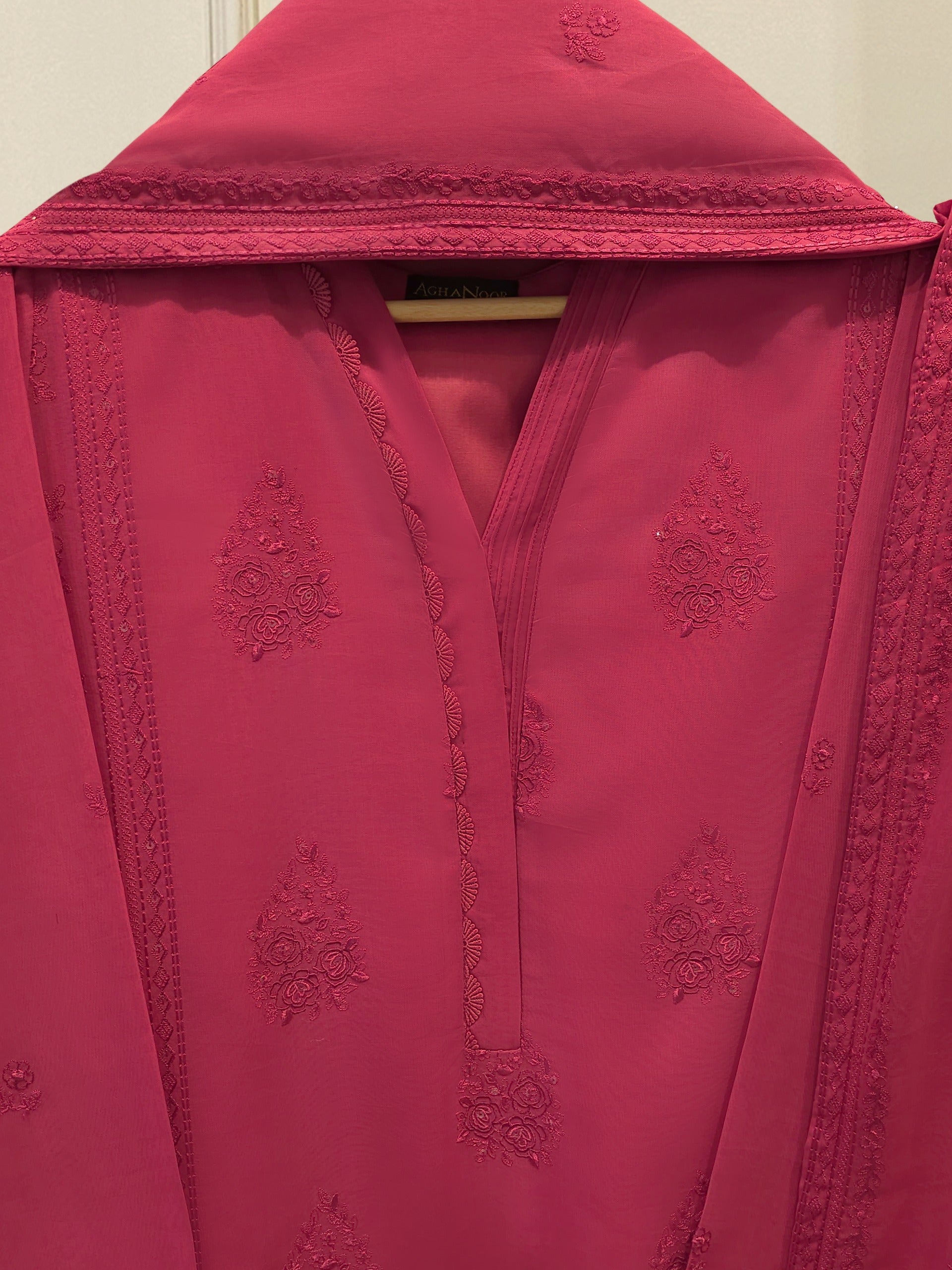 3 Piece - Embroidered Swiss Voile Suit S112834 - Image 2