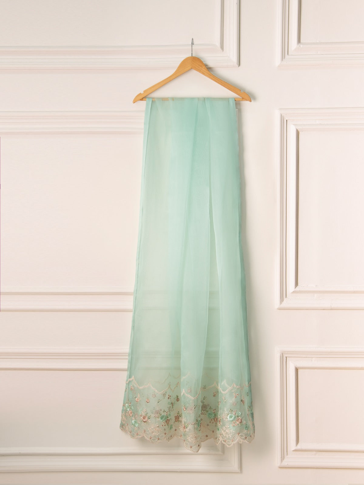 3 Piece- Embroidered Velvet Suit S110739 - Image 9