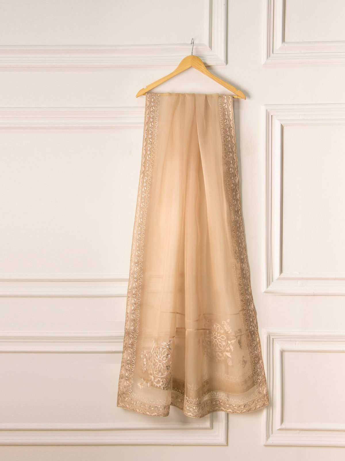 3 Piece- Embroidered Velvet Suit S110838 - Image 9