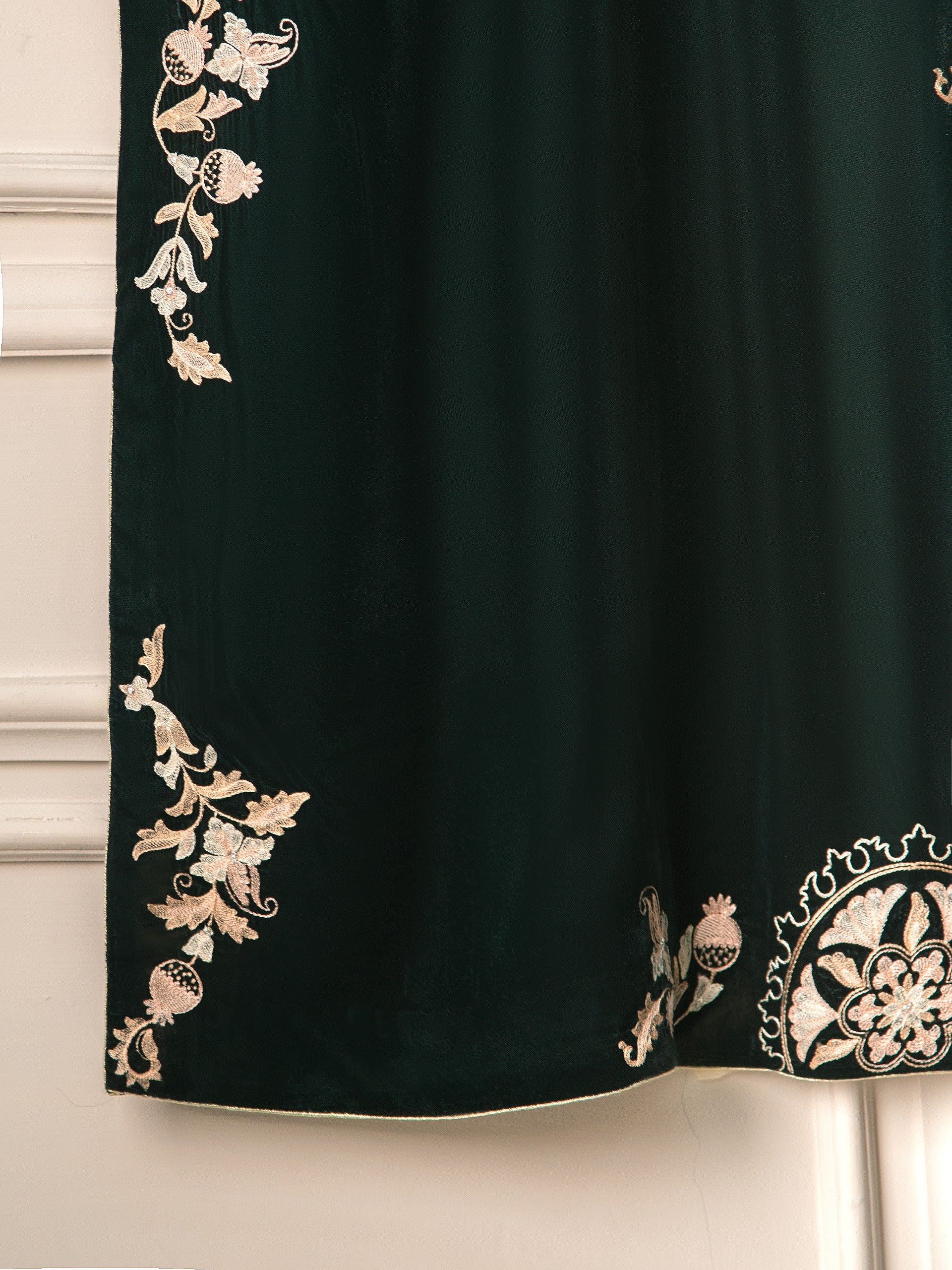 3 Piece- Embroidered Velvet Suit S110853 - Image 5